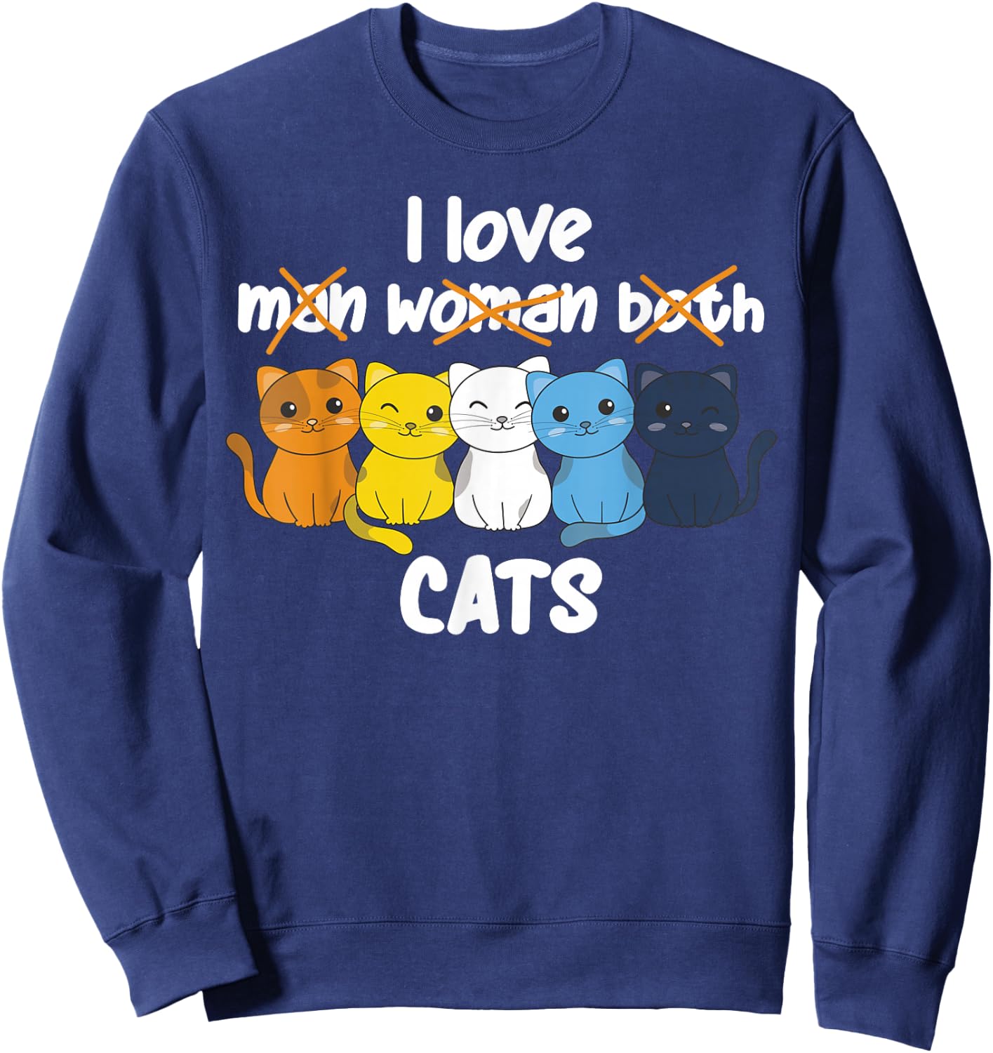 Aroace Flag Pride LGBTQ-Katzen niedliche Aroace-Katze Sweatshirt - Sweatshirt | Navy