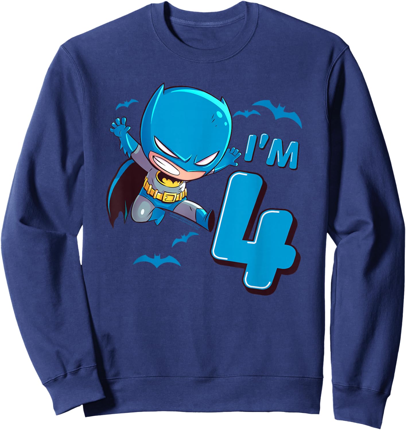 Batman 4th Birthday Cute I'm 4 Sweatshirt - Sweatshirt | Navy