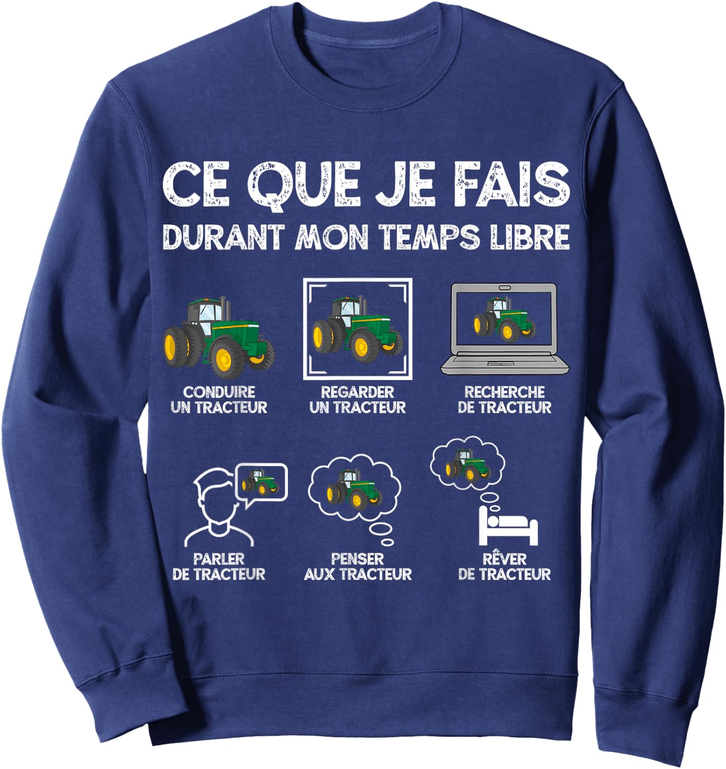 Tractor Man Woman Boys Child Farmer Farmer Sweatshirt - Sweatshirt | Navy
