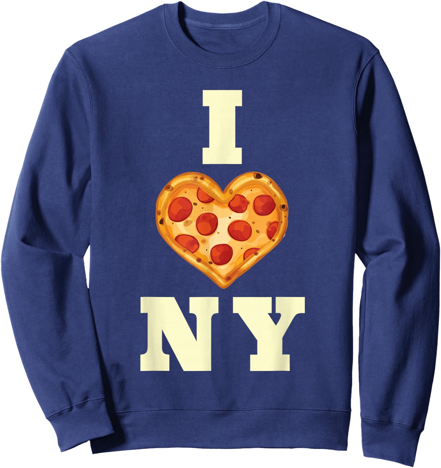 New York City Pizza Love Gift Big Apple State Souvenir Sweatshirt - Sweatshirt | Navy