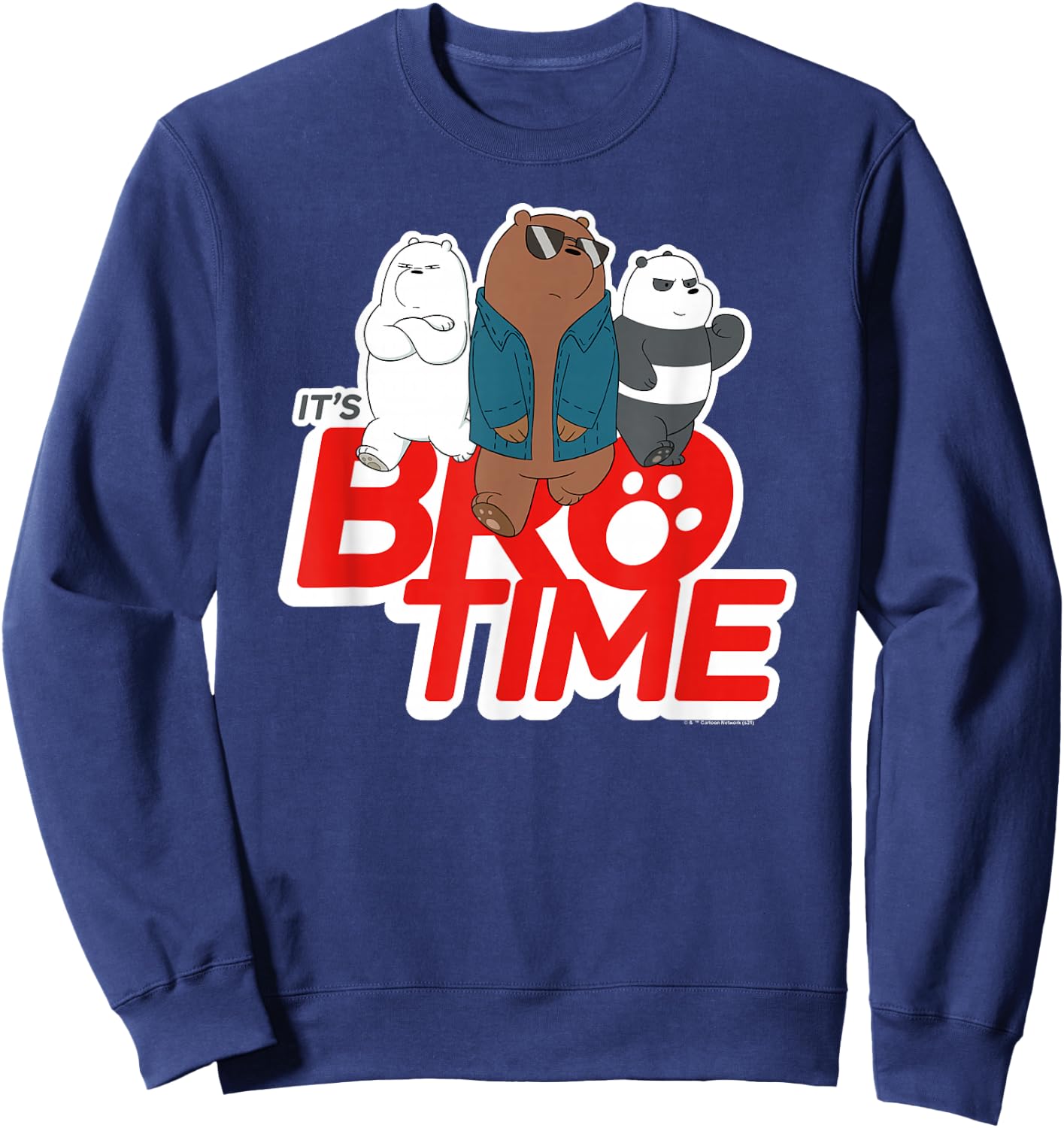 We Bare Bears Grizz Panda Ice Bear It's Bro Time Sweatshirt - Sweatshirt | Navy