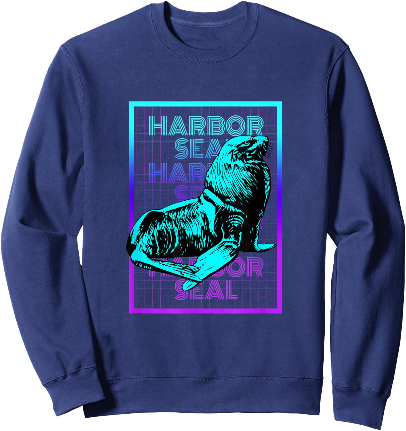 Harbor Seal Animal Vintage Retro Harbor Seal Sweatshirt - Sweatshirt | Navy
