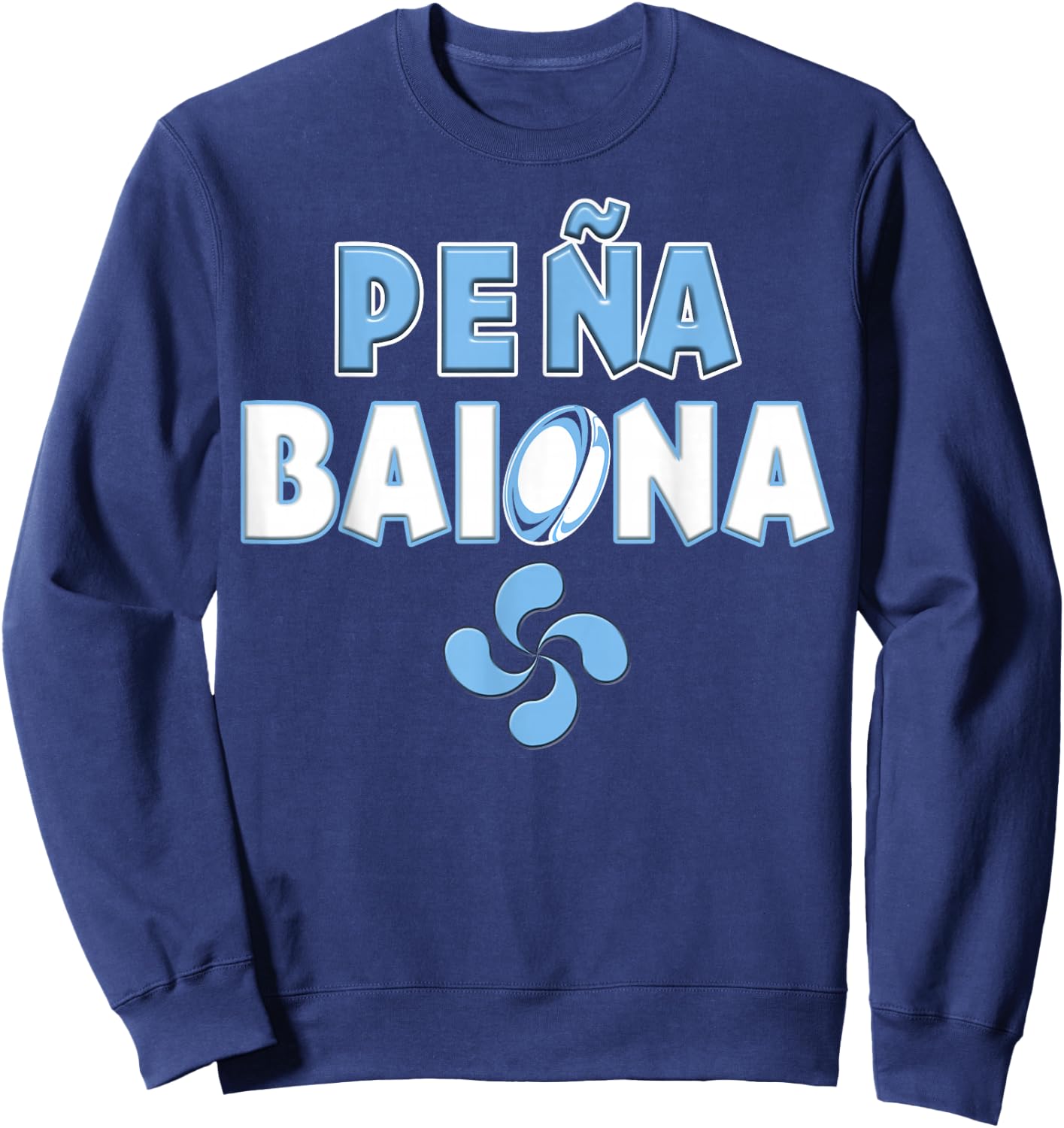 L'Esprit Du Rugby Bayonnais Basque Country Supporter Family , Black, S Sweatshirt - Sweatshirt | Navy