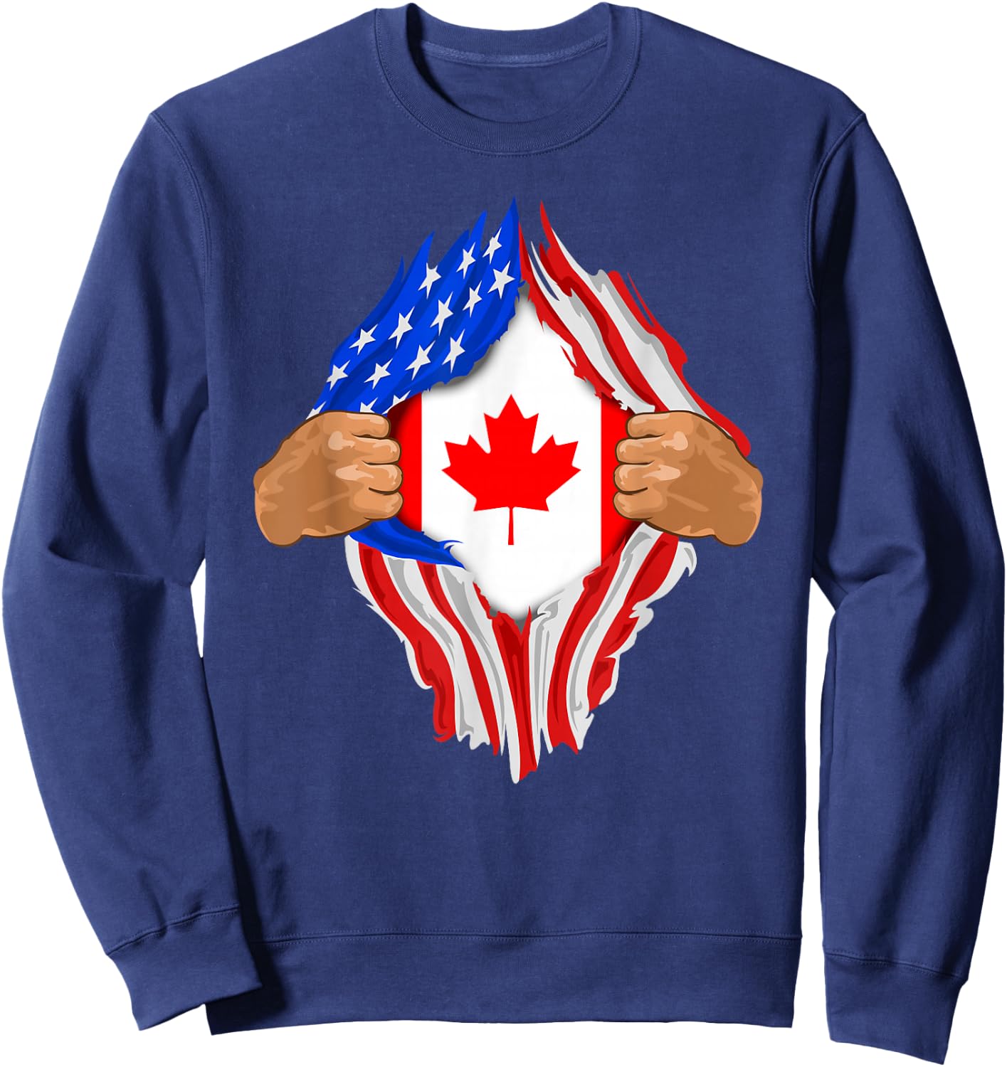 Canadian Blood Inside Me | Canada Flag Gift Sweatshirt - Sweatshirt | Navy