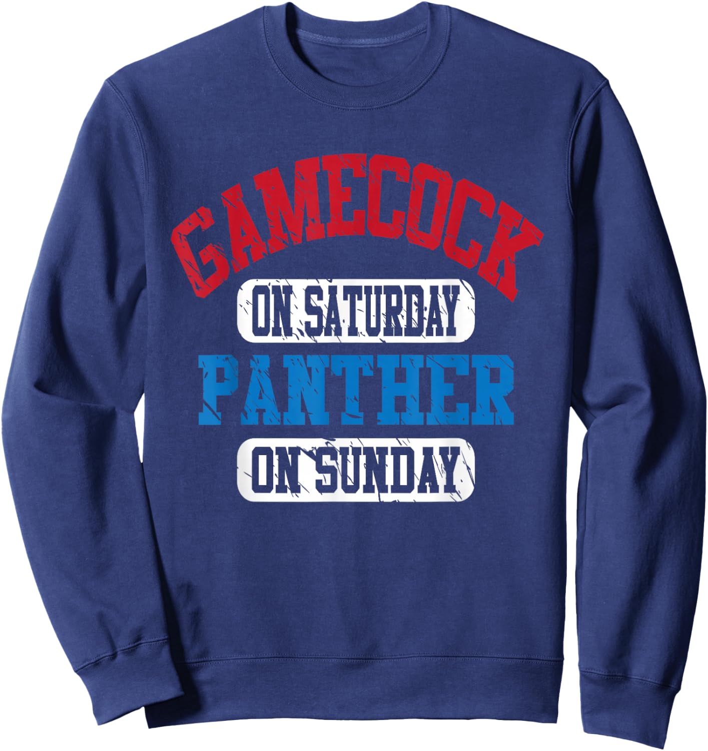 Gamecock On Saturday Panther On Sunday Fanny Vintage Sports Sweatshirt - Sweatshirt | Navy