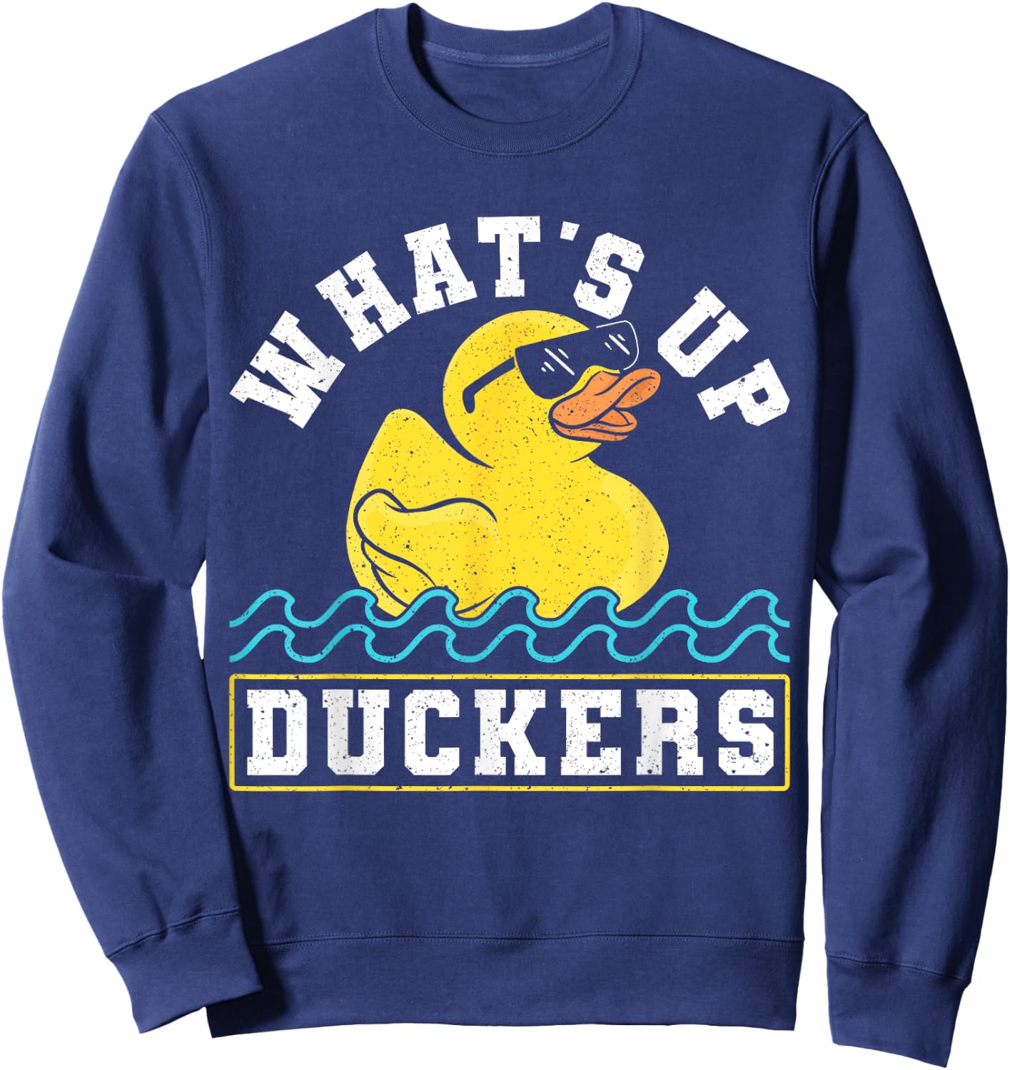 Whats Up Duckers? Rubber Duck Sweatshirt - Sweatshirt | Navy