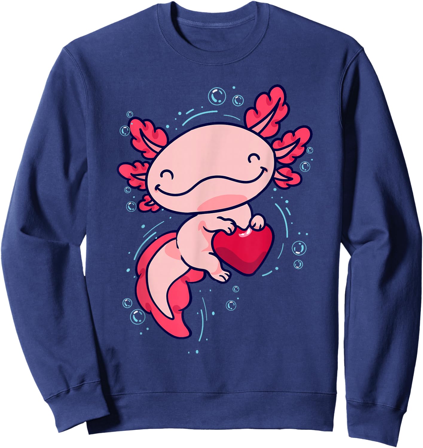 Axolotl Shirt Axolotl Shirts For Girls Boys Kids Cute Heart Sweatshirt - Sweatshirt | Navy