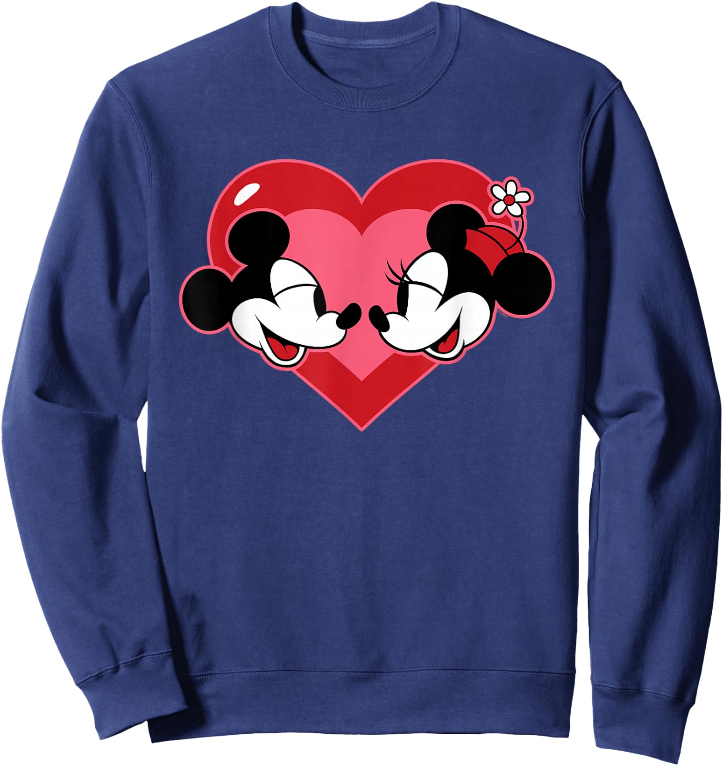 Disney Mickey & Minnie Mouse Heart Valentine’s Day Couple Sweatshirt - Sweatshirt | Navy