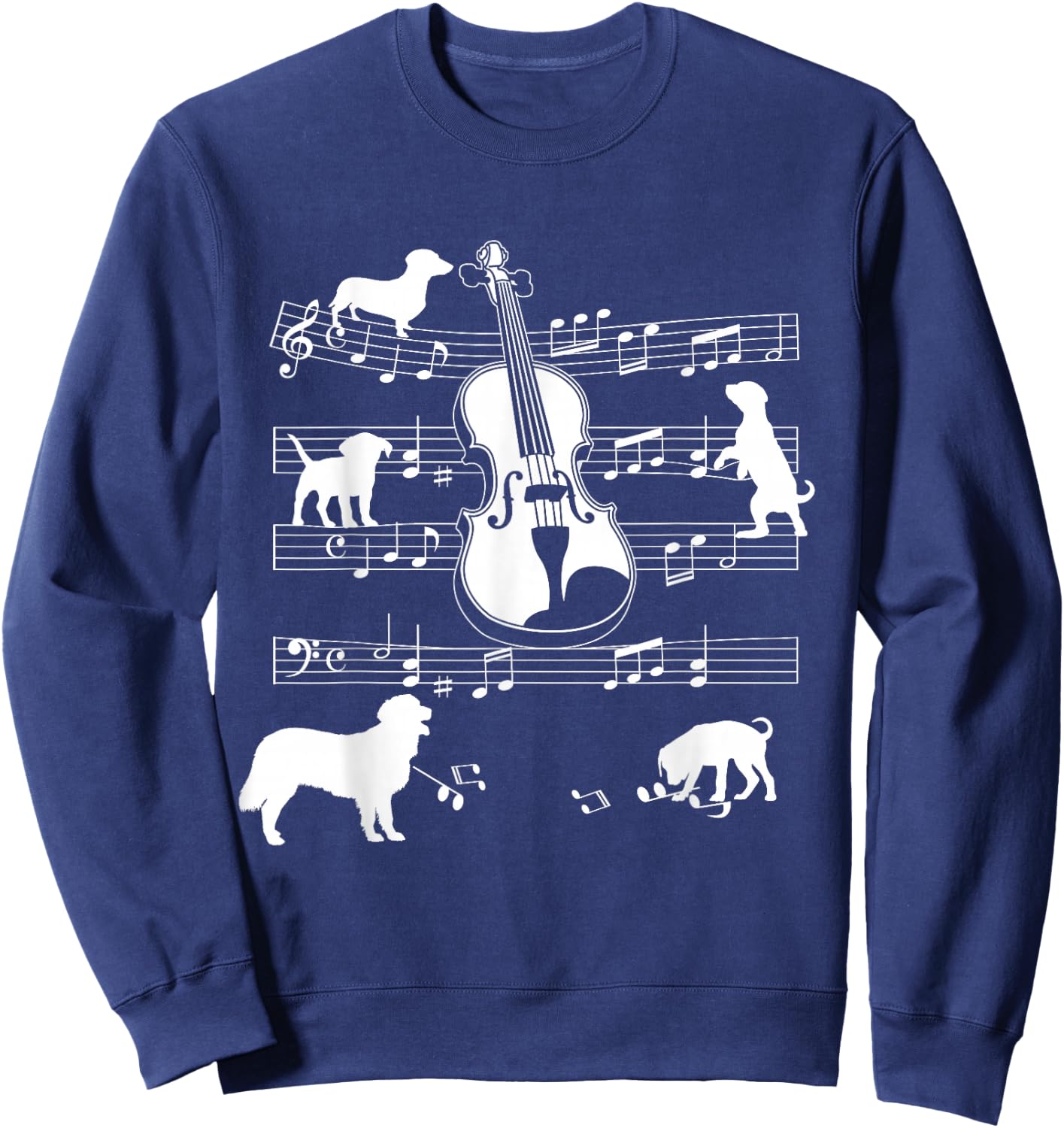 Violin Player Dog for Violinist Dogs and Violin Sweatshirt - Sweatshirt | Navy