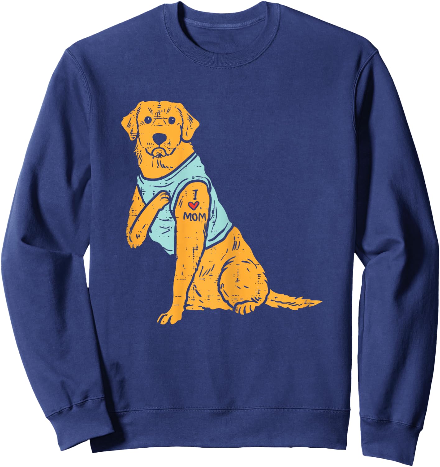 I Love Mom Golden Retriever Labrador Dog Lover Women Gift Sweatshirt - Sweatshirt | Navy