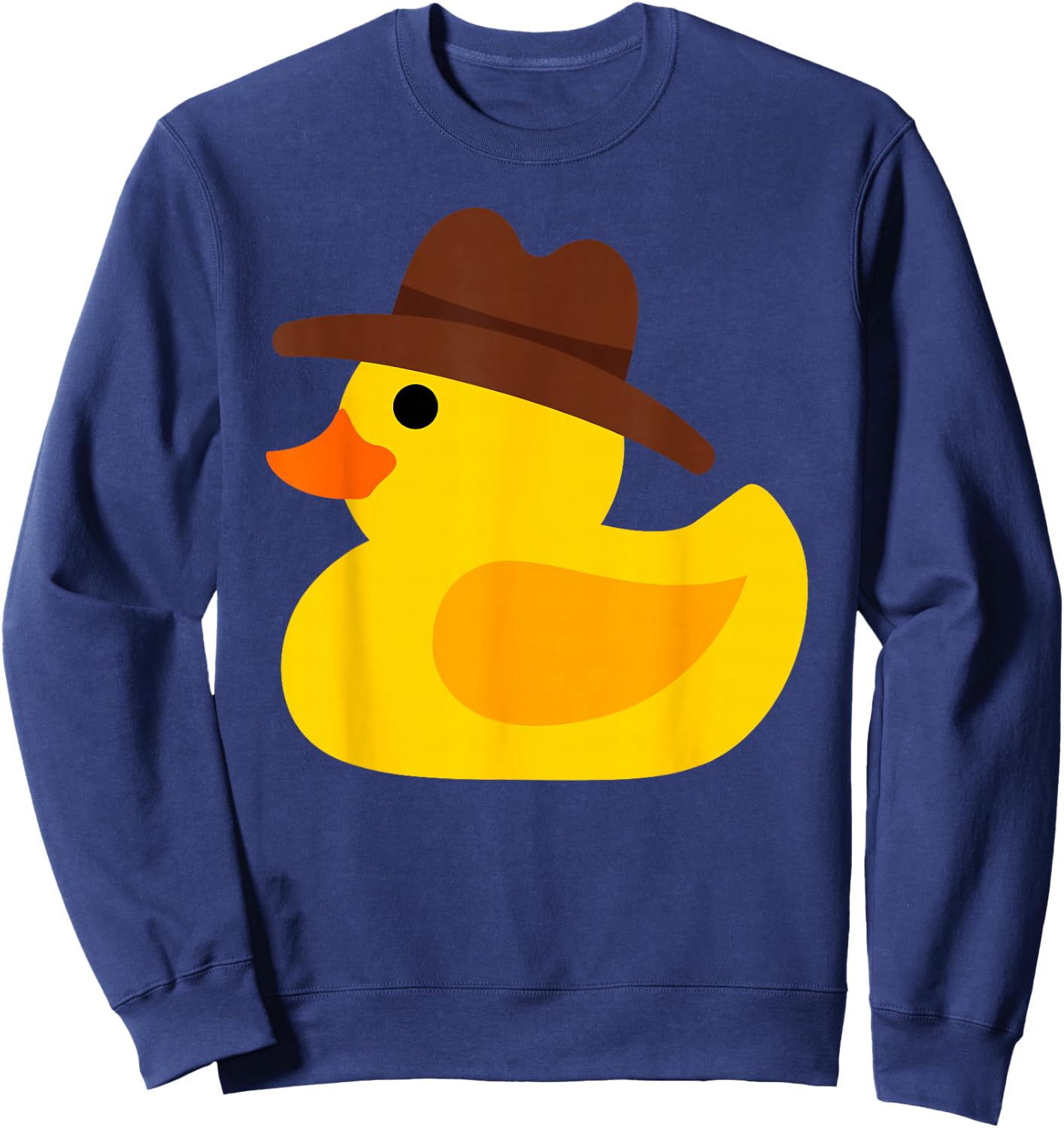 Funny Rubber Ducky Cool Duckie Rubber Duck With Cowboy Hat Sweatshirt - Sweatshirt | Navy