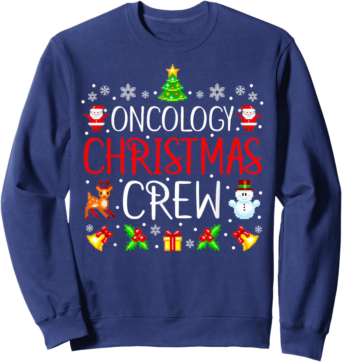 Oncology Nurse Christmas Crew Matching Xmas Oncologist Sweatshirt - Sweatshirt | Navy