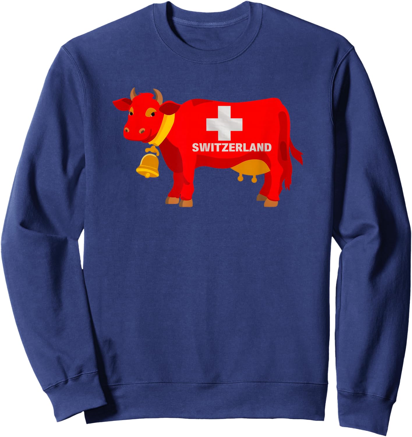 Swiss Cow Flag Switzerland Sweet Swiss Alps Sweatshirt - Sweatshirt | Navy