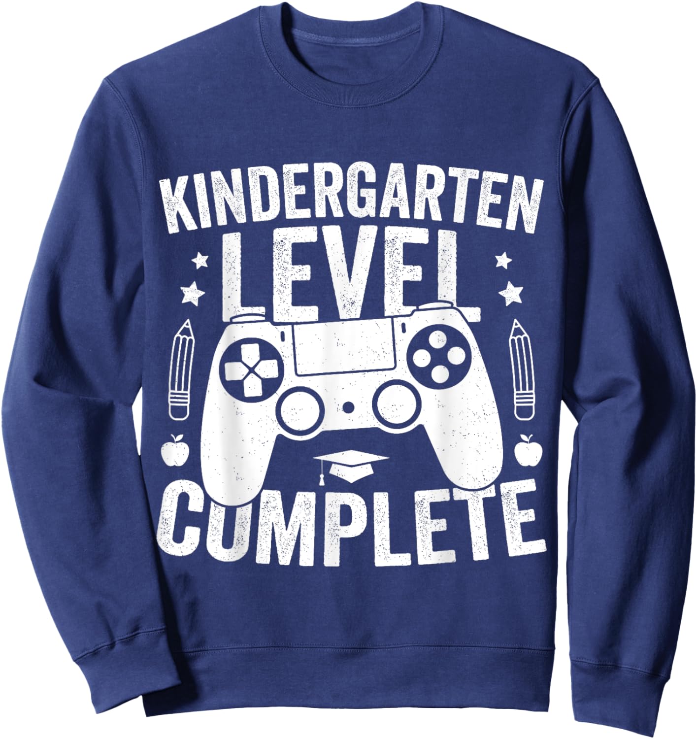 Kindergarten Level Complete Last Day Of School Graduate Boys Sweatshirt - Sweatshirt | Navy