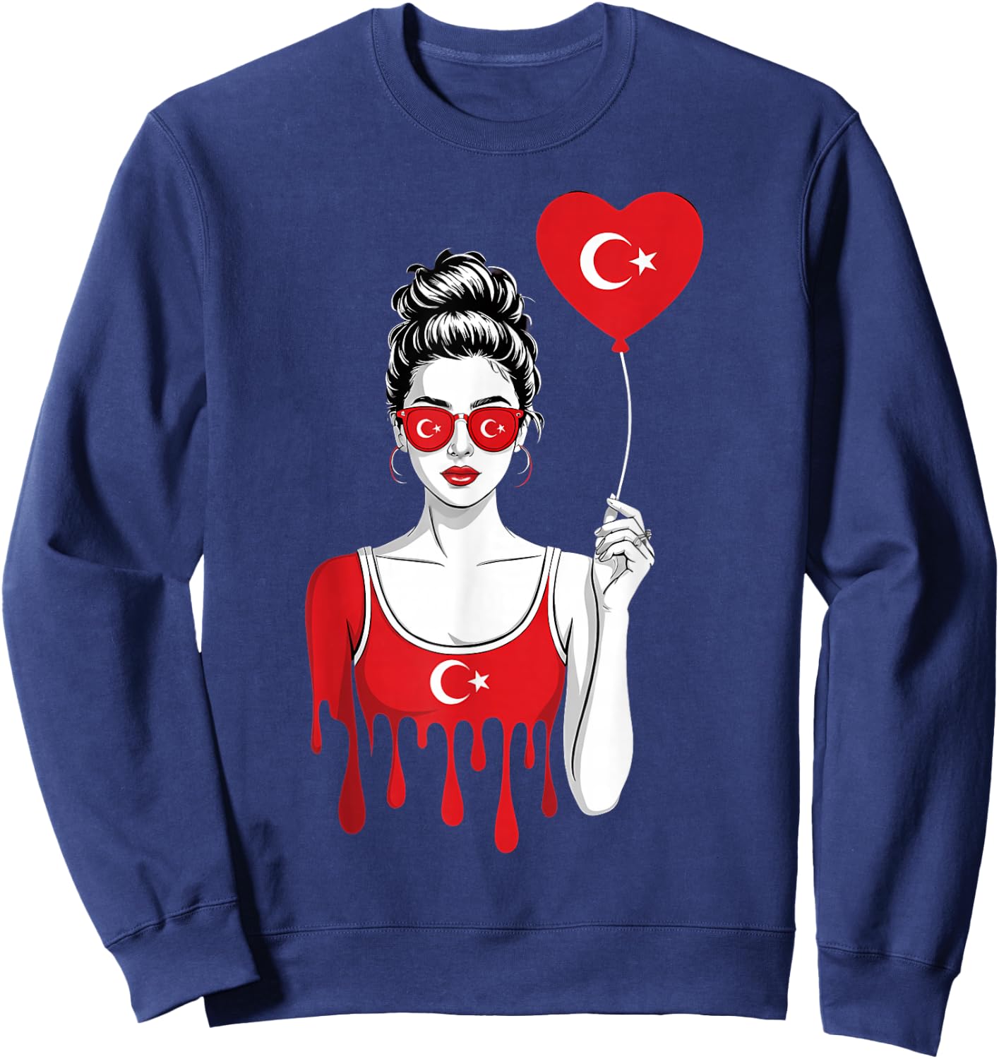 Turkey Flag Turkish Roots Sweatshirt - Sweatshirt | Navy