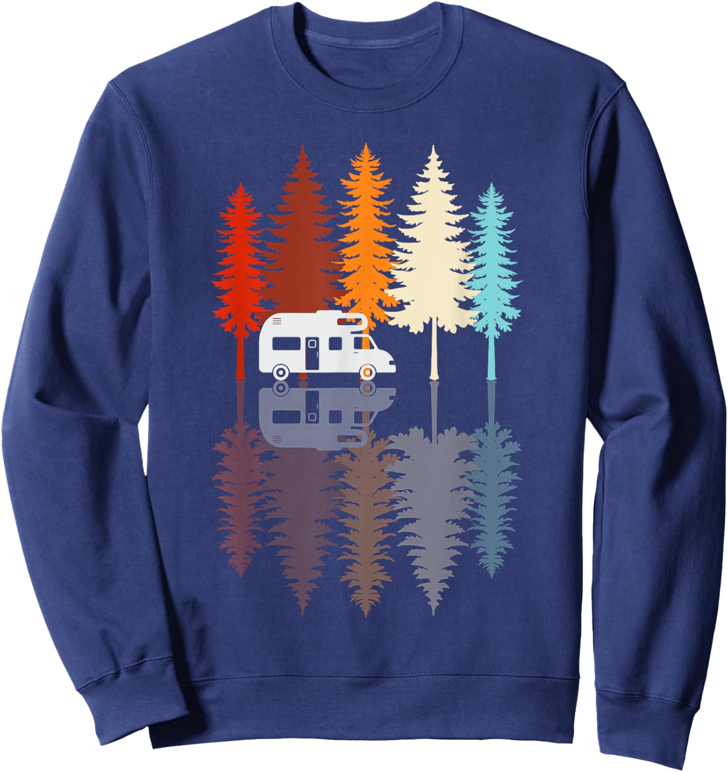 Retro Vintage Camping Adventure Nature Outdoor , black Sweatshirt - Sweatshirt | Navy