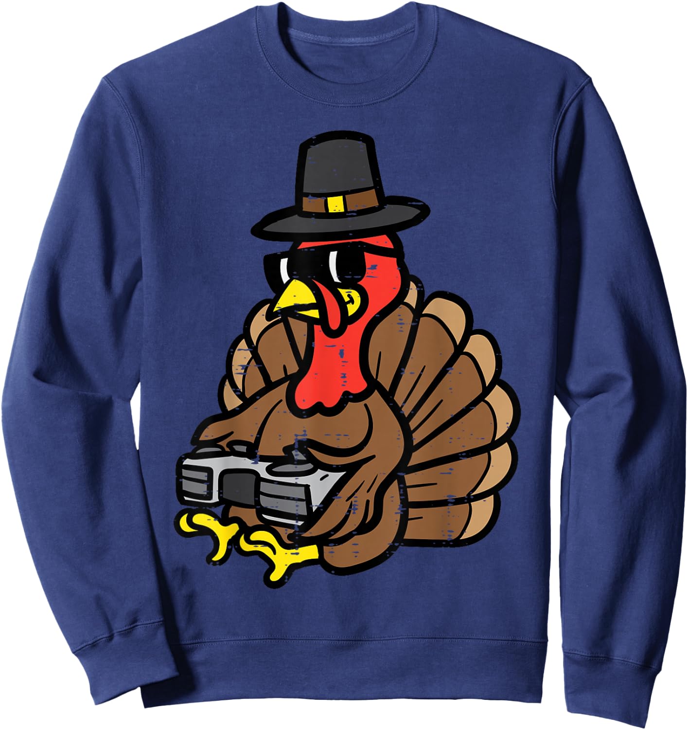 Thanksgiving Gamer Turkey Day Fall Gaming Men Boys Kids Teen Sweatshirt - Sweatshirt | Navy