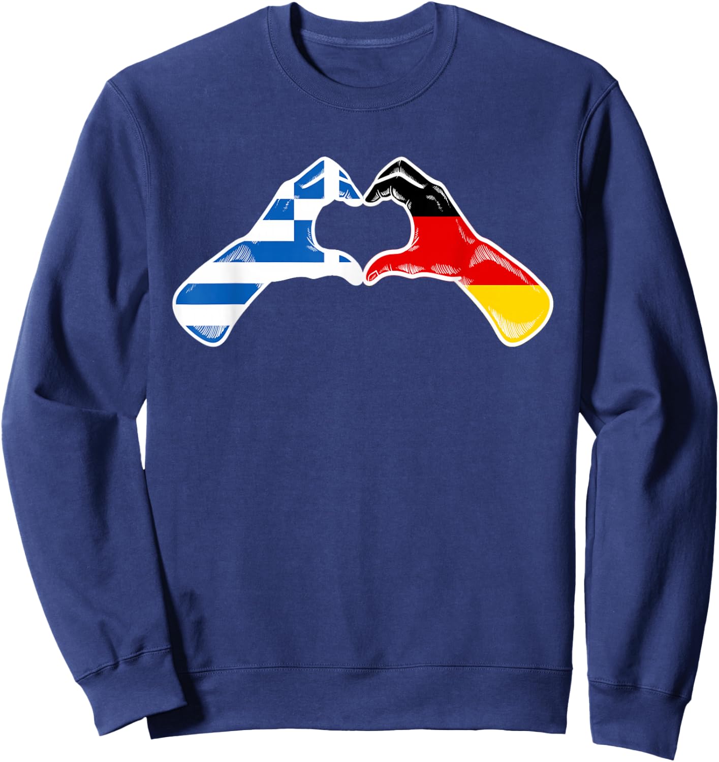 Griechenland Deutschland Flagge - Griechisches Deutsches Herz Sweatshirt - Sweatshirt | Navy