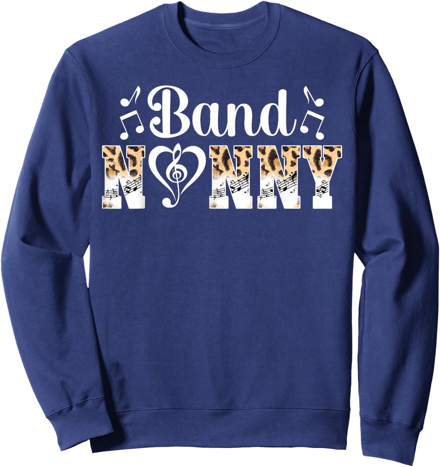 Band Nanny Leopard Marching Band Nanny Grandma Sweatshirt - Sweatshirt | Navy