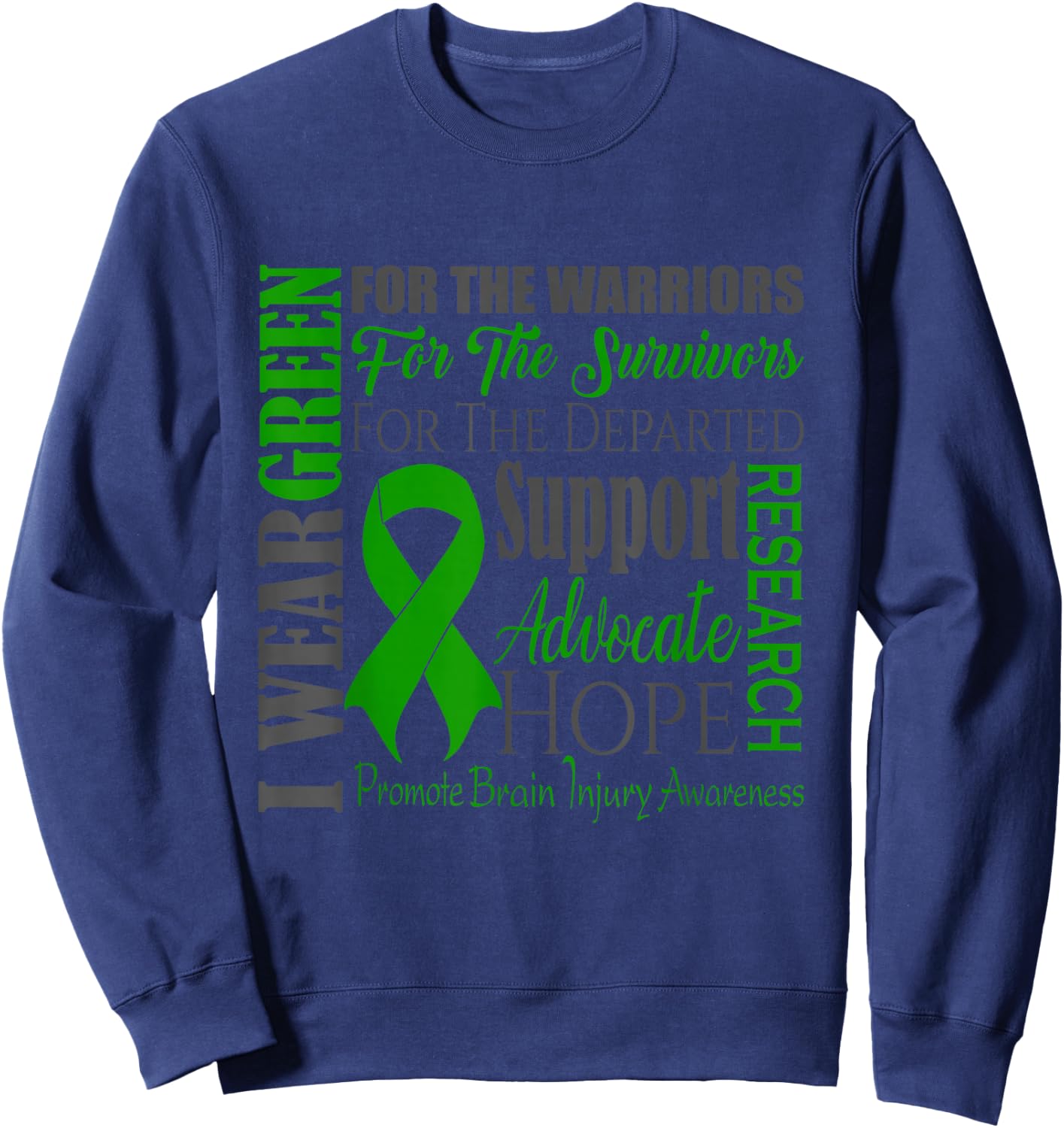 TBI Traumatic Brain Injury Awareness Sweatshirt - Sweatshirt | Navy