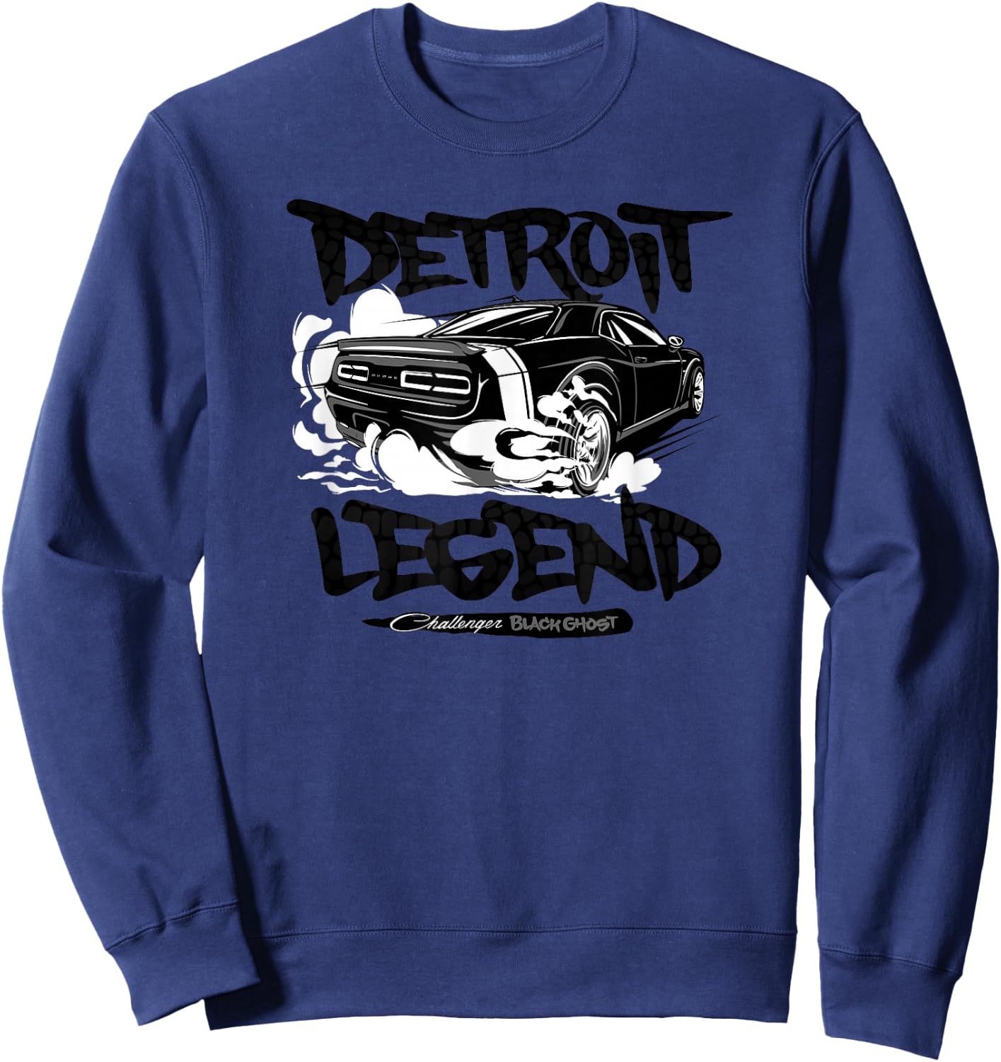 Dodge Challenger Black Ghost, Legend of Detroit , grey, S Sweatshirt - Sweatshirt | Navy