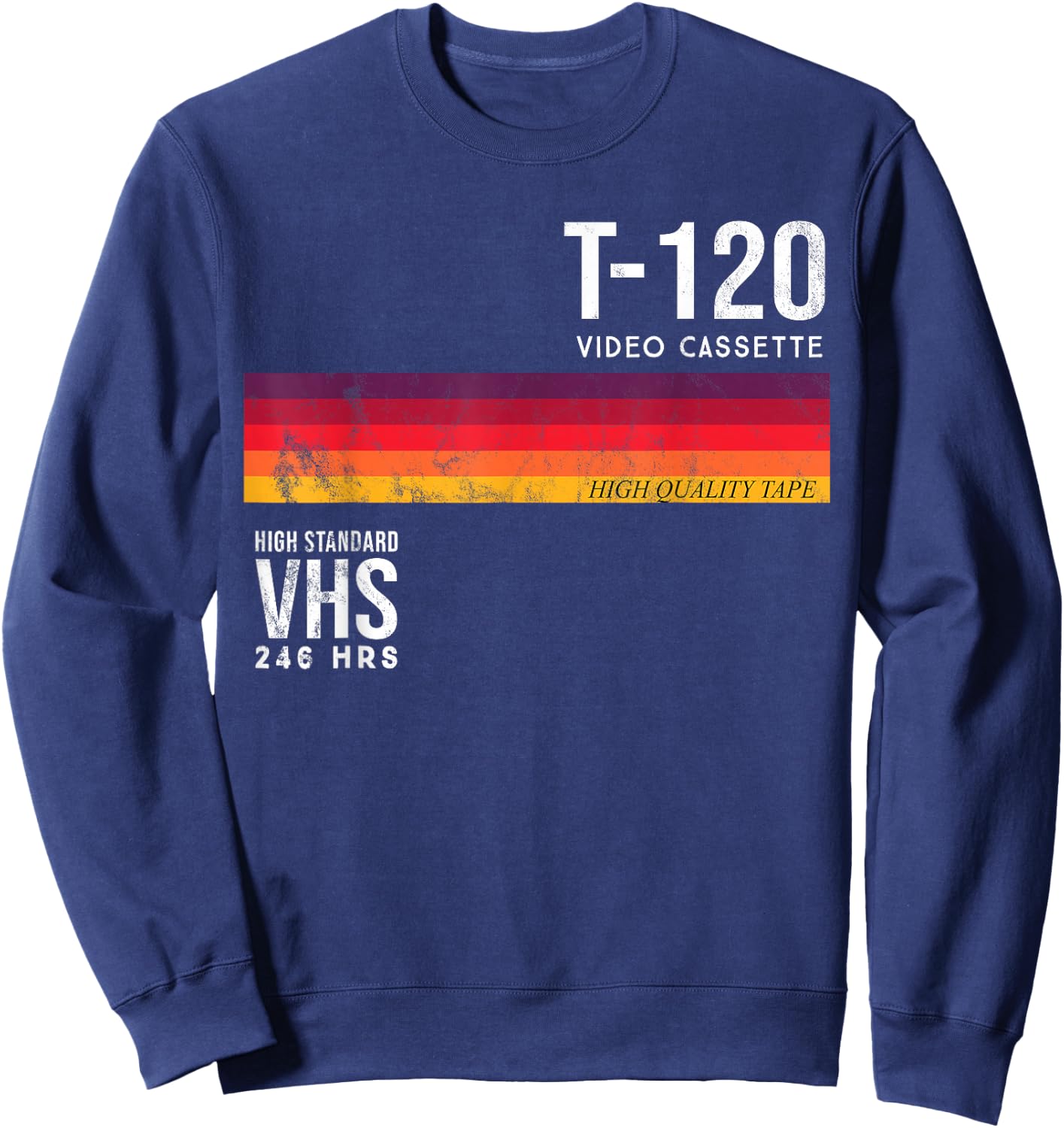 Vintage 80s Video Cassette Tape VHS , black Sweatshirt - Sweatshirt | Navy