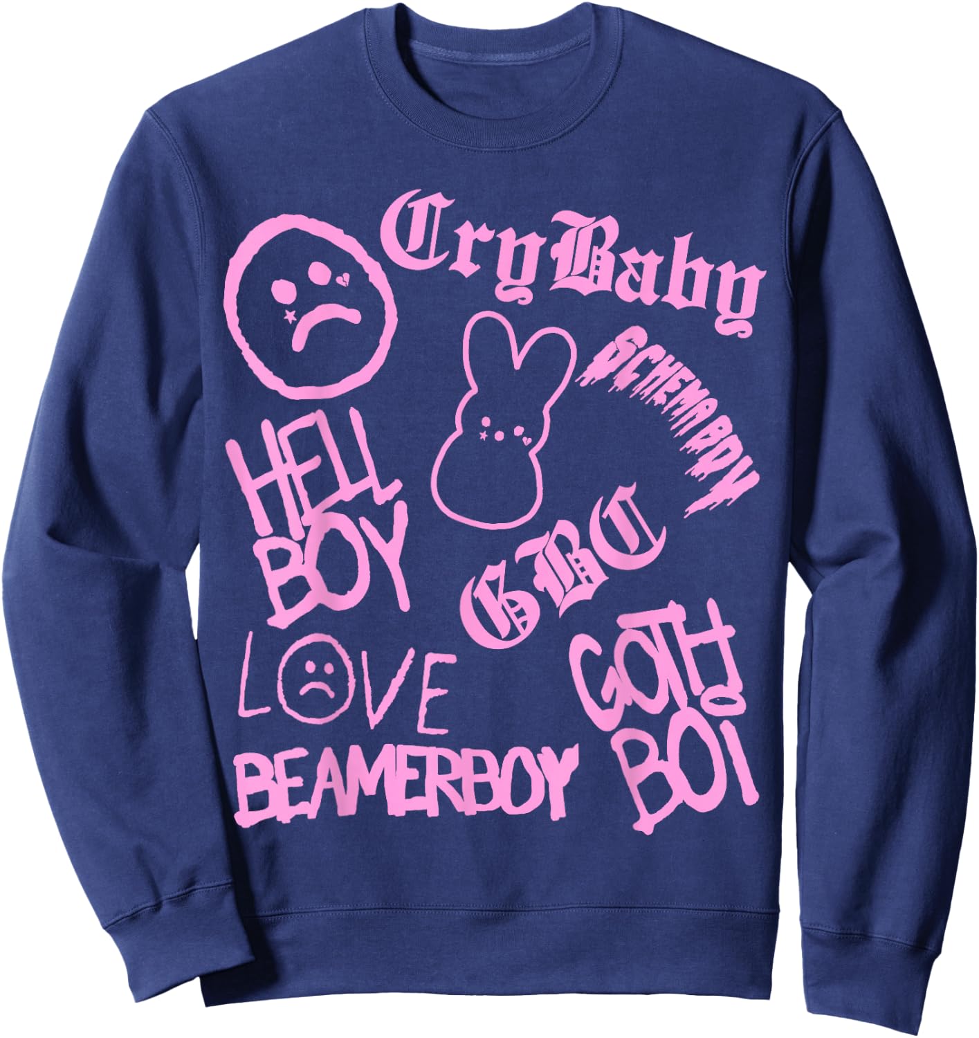 Lil Emo Rap Goth Peep Hip Hop Tattoo Sweatshirt - Sweatshirt | Navy