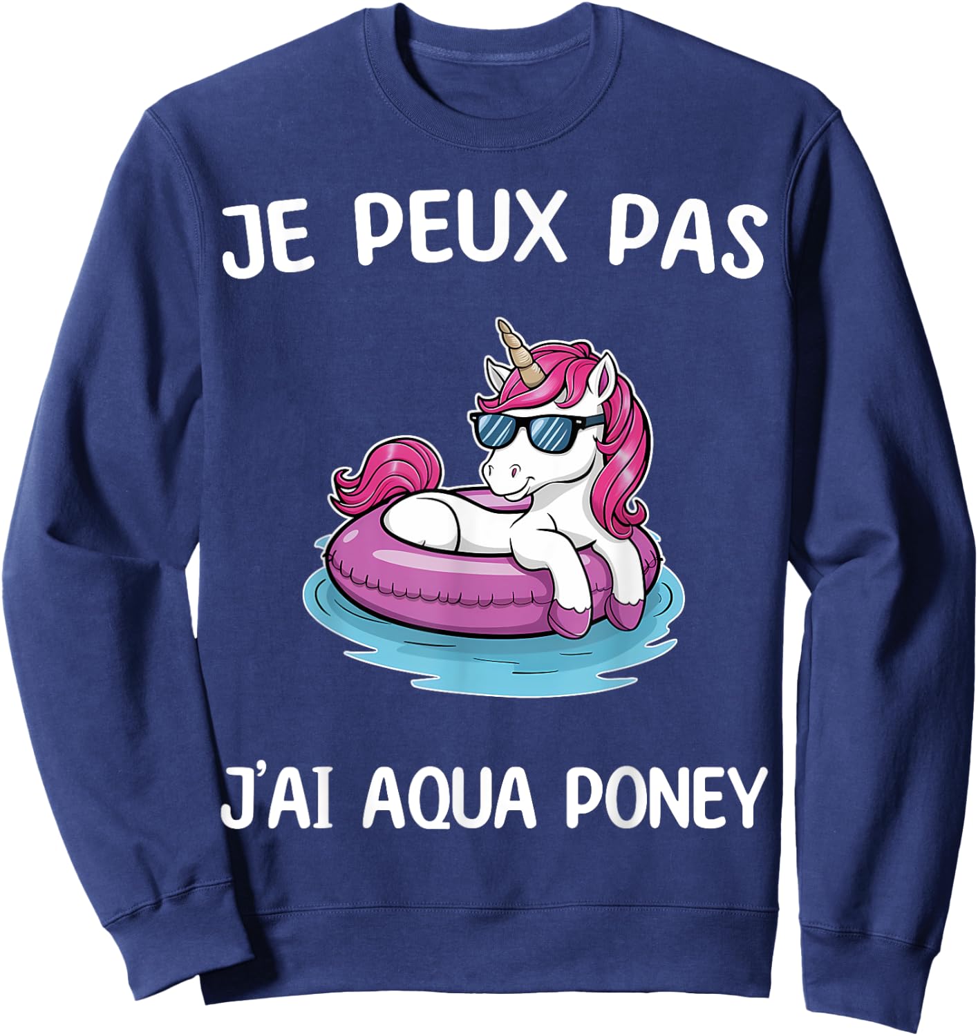 I Can't Have Aqua Pony , Black, S Sweatshirt - Sweatshirt | Navy