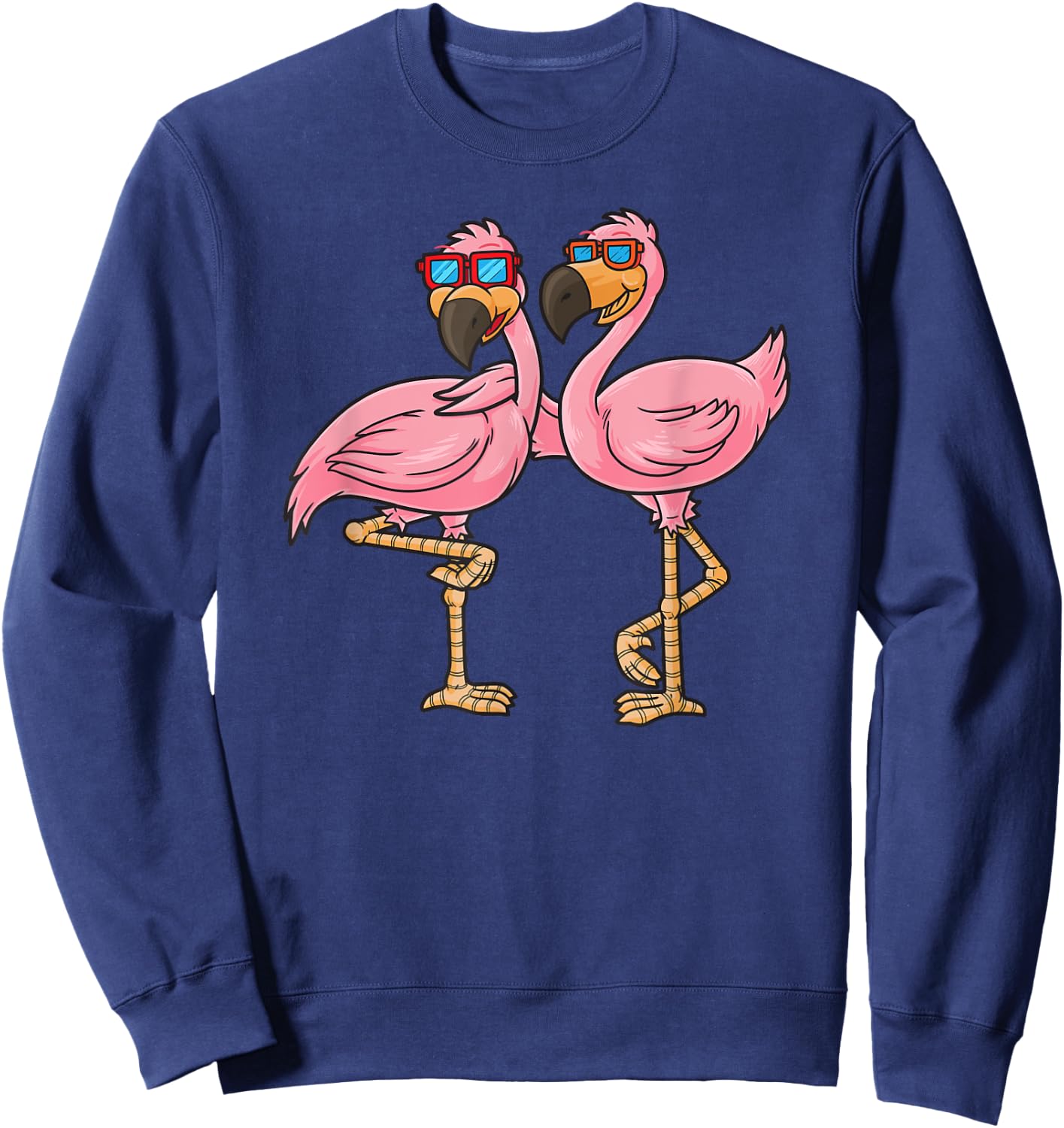 Funny Flamingo Birds Sweatshirt - Sweatshirt | Navy