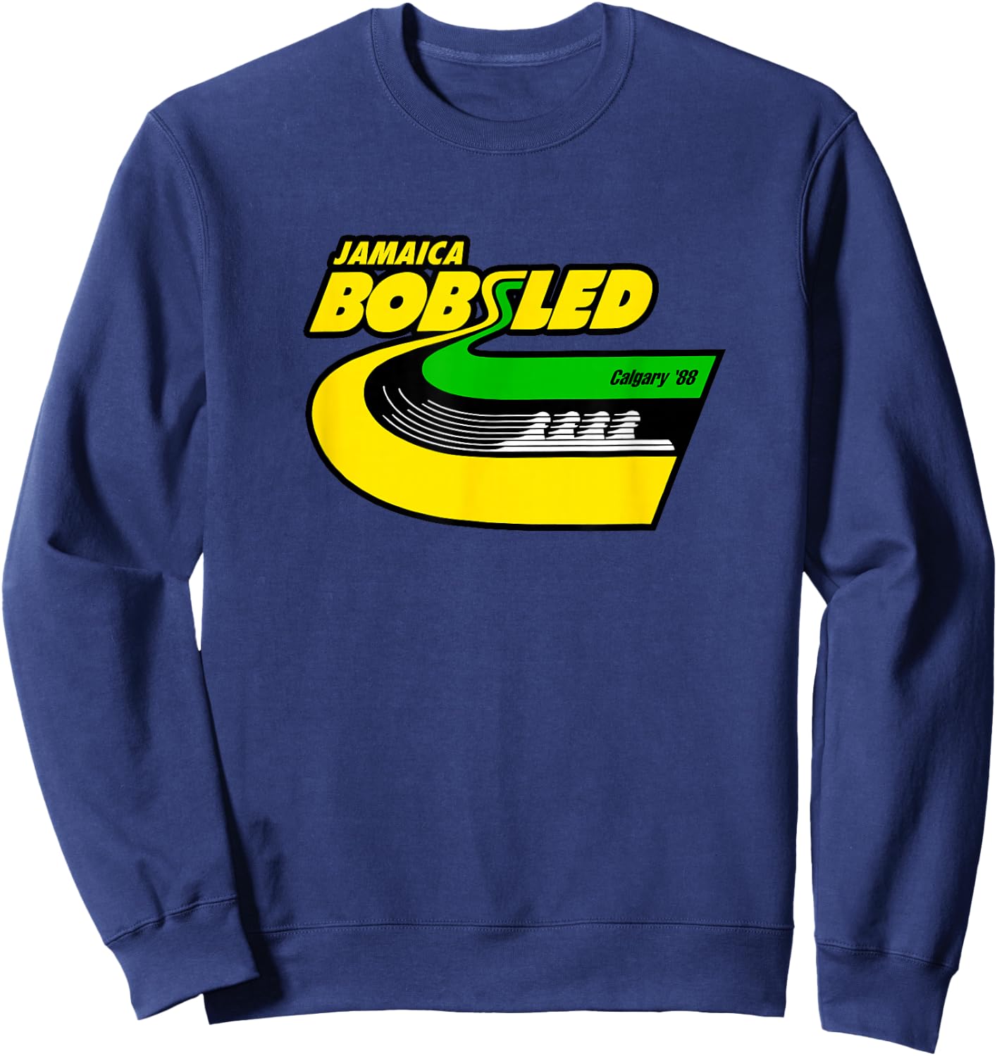Jamaica Bobled Retro Bob Team Jamaica Flag Bobsleigh , black Sweatshirt - Sweatshirt | Navy