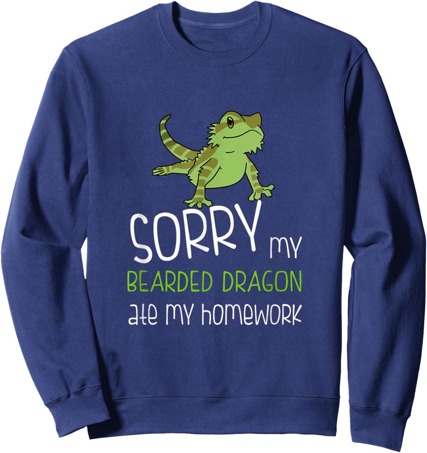 BEARDED DRAGON ATE MY HOMEWORK T SHIRT Women Kids Sweatshirt - Sweatshirt | Navy