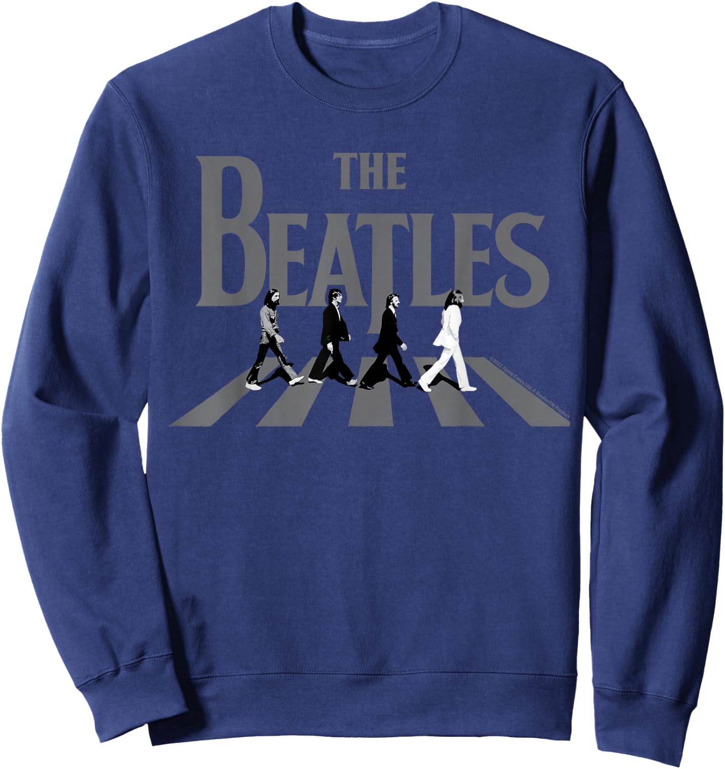 The Beatles Abbey Road Grayscale Album Cover Black Adult Beatles Fans All Ages Short Sleeve S Sweatshirt - Sweatshirt | Navy