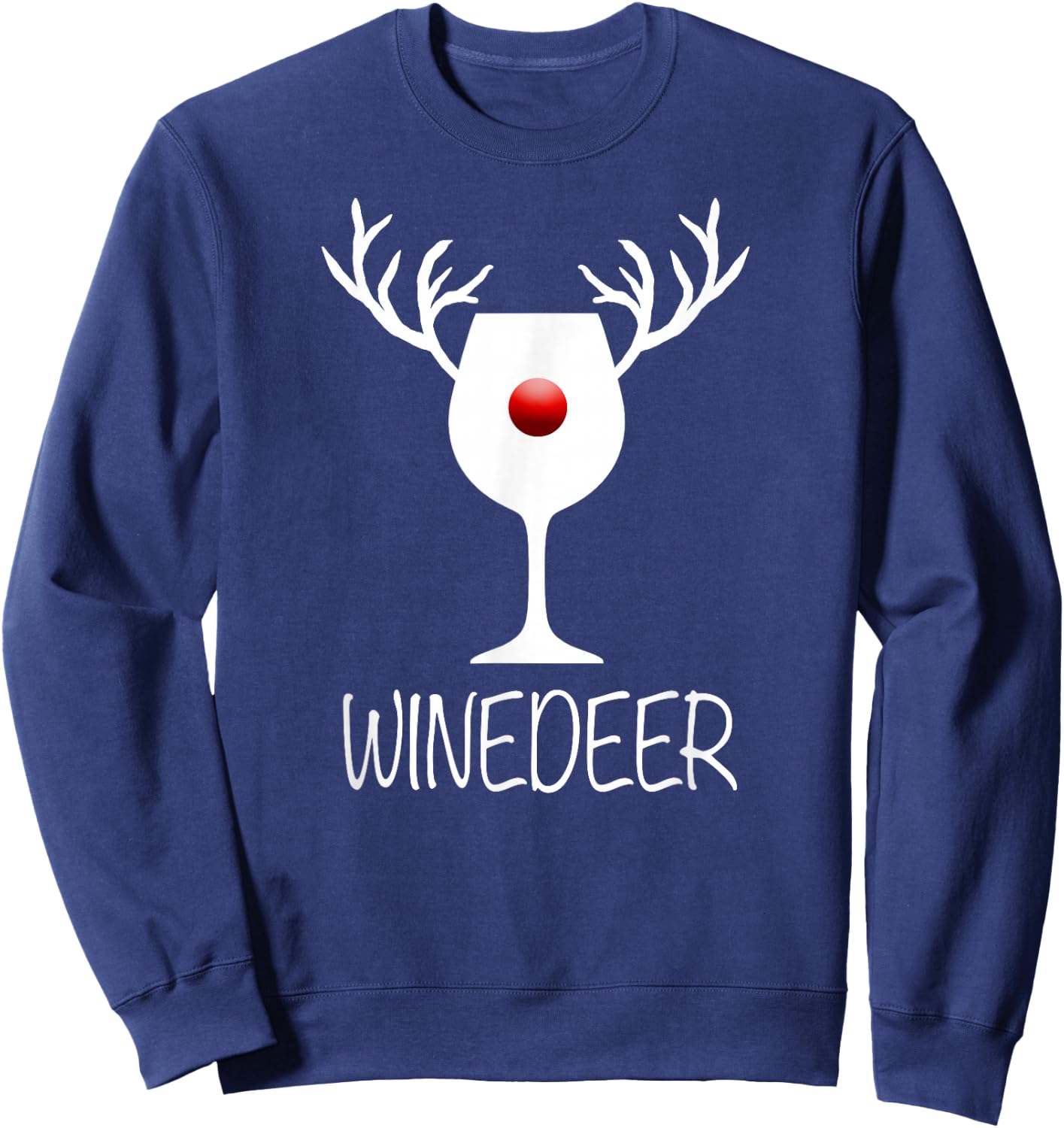 Winedeer Reindeer | Funny X-mas Wine Bottle Sweatshirt - Sweatshirt | Navy