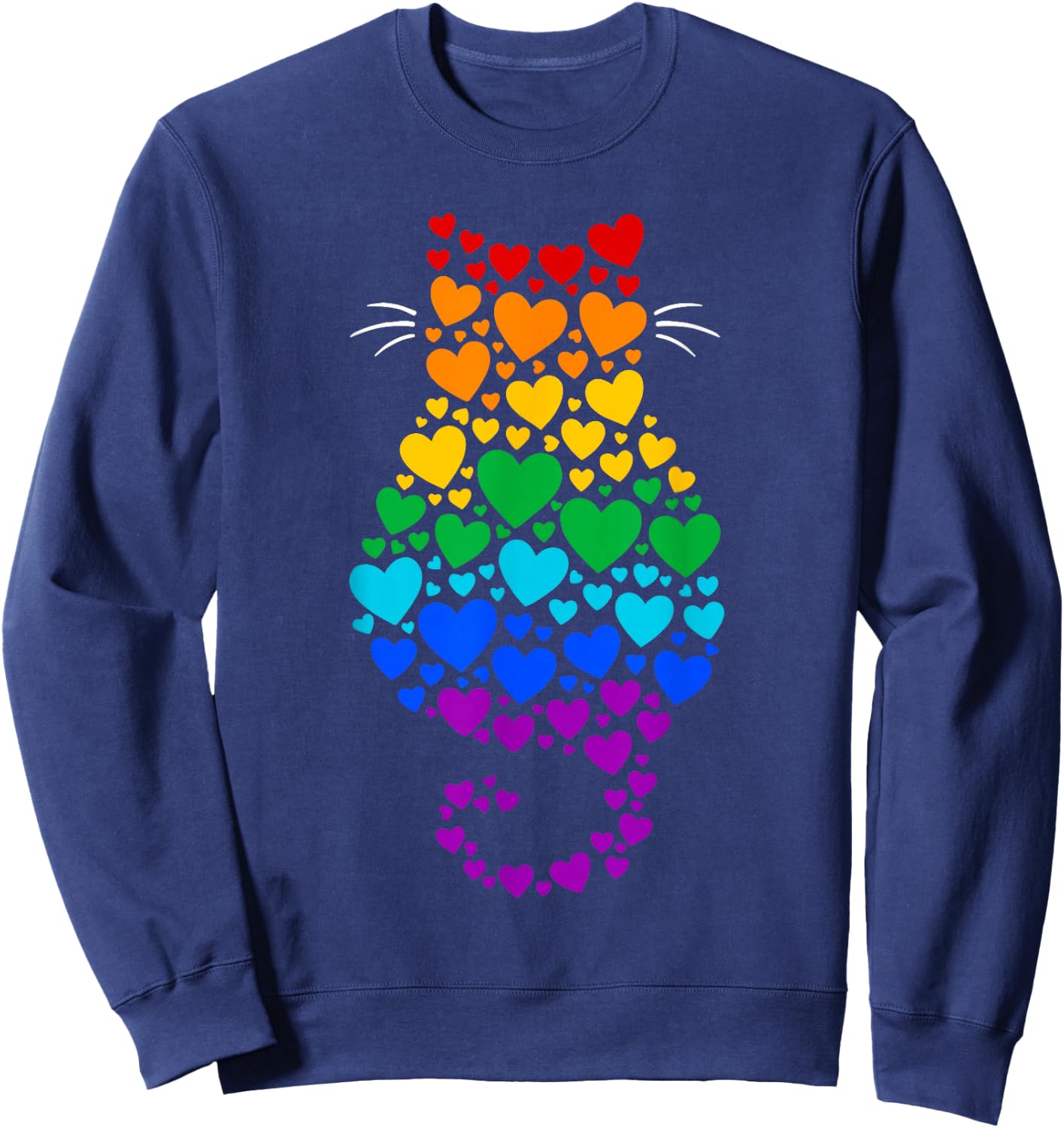 Cat LGBTQ Pride Month Sweatshirt - Sweatshirt | Navy