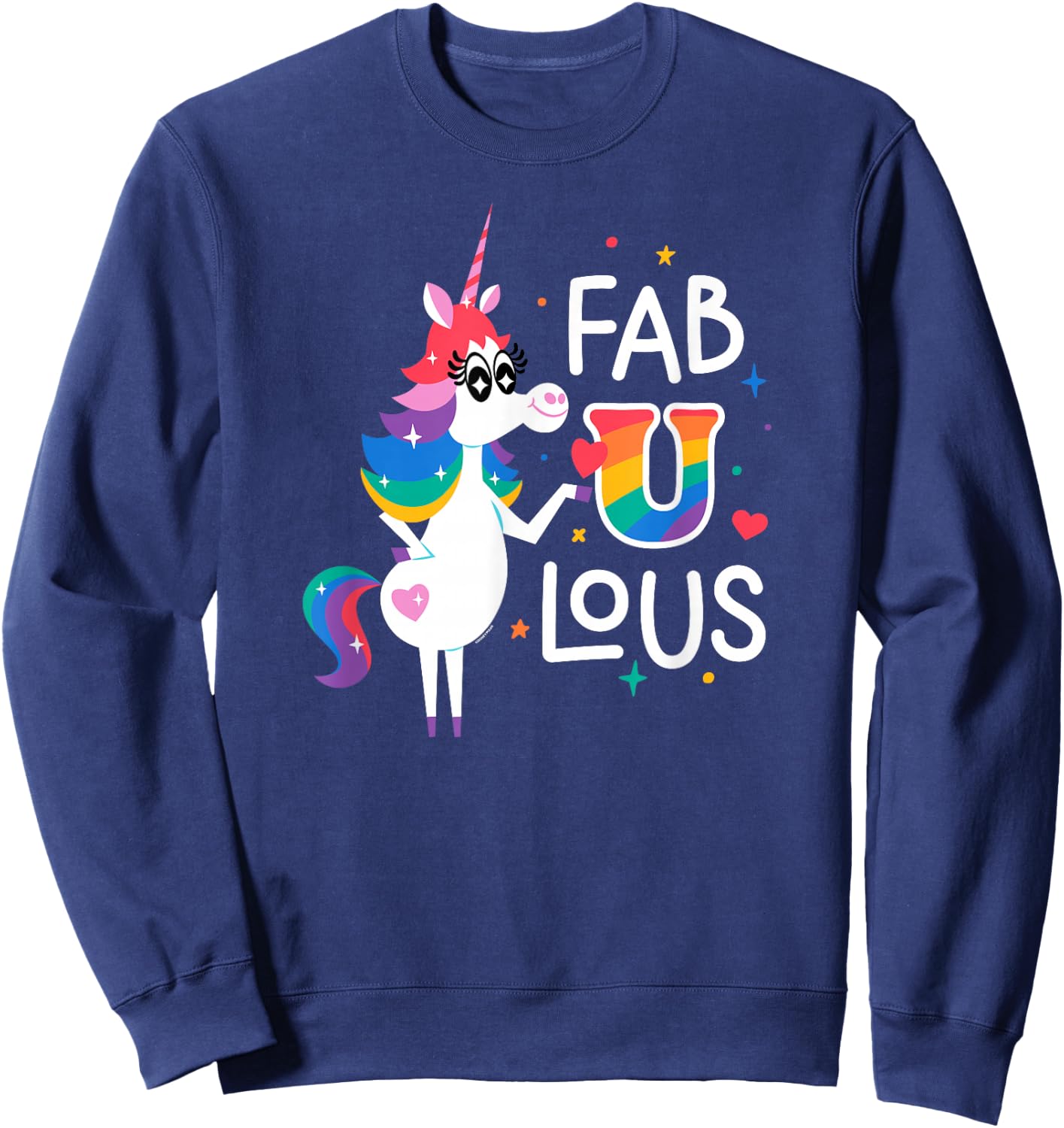 Disney & Pixar’s Inside Out Rainbow Unicorn Fab U Lous Pride Sweatshirt - Sweatshirt | Navy