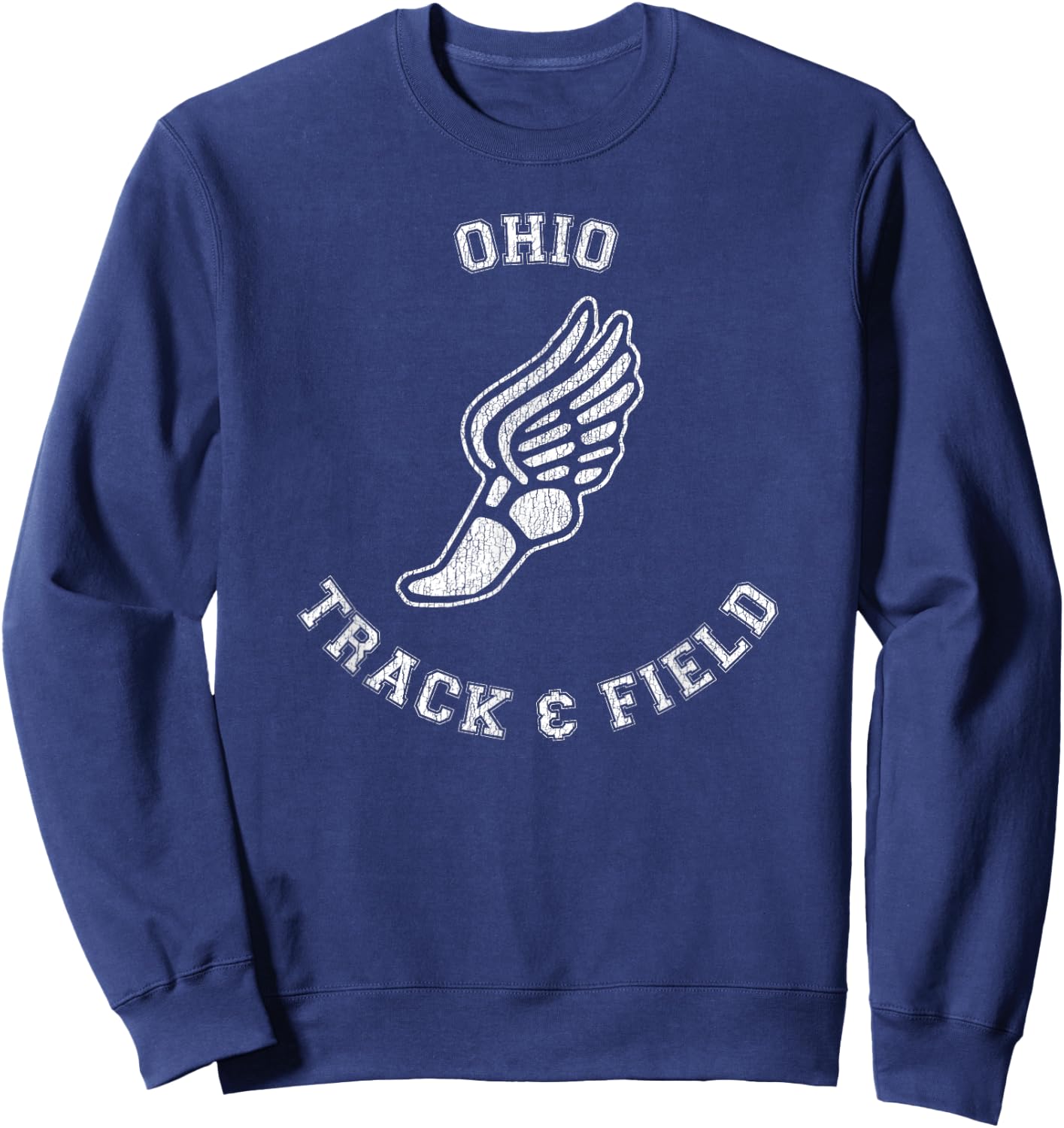Ohio Track & Field Distressed Retro Classic 80s Sweatshirt - Sweatshirt | Navy