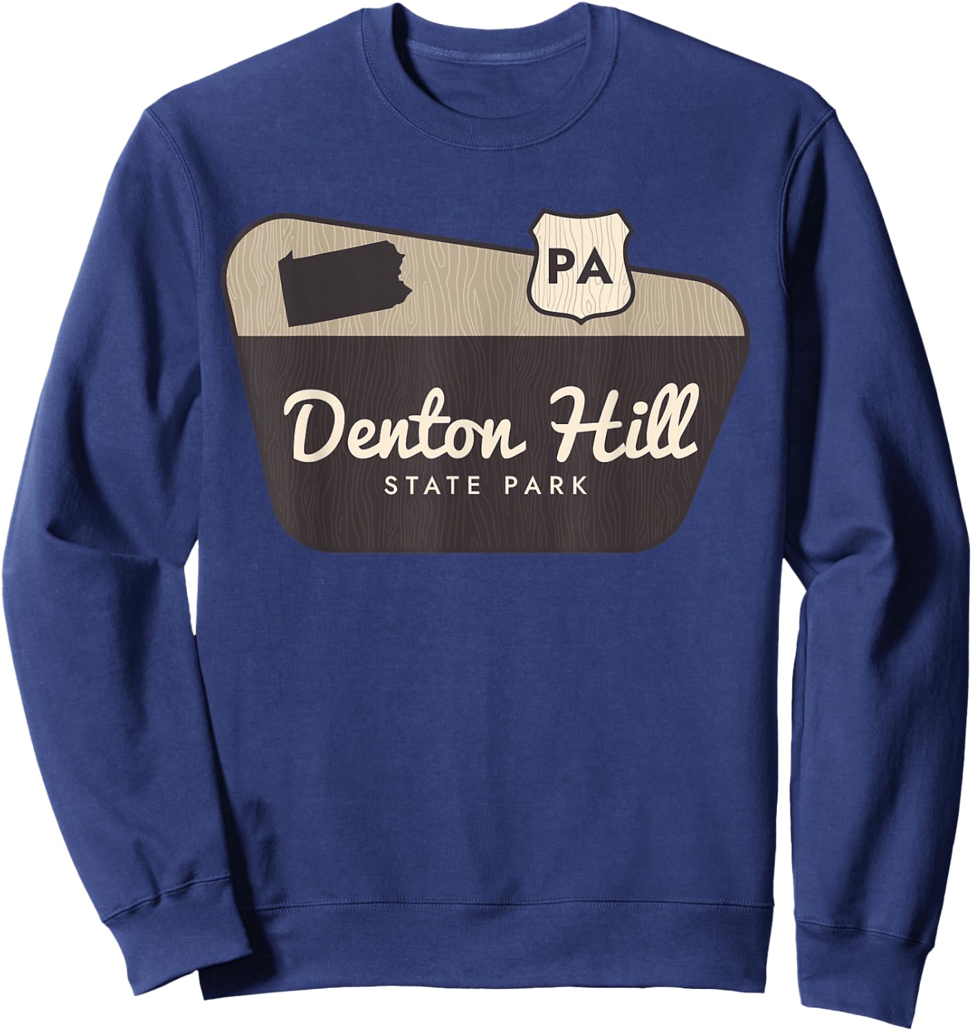 Denton Hill State Park Pennsylvania Welcome Sign Trip Sweatshirt - Sweatshirt | Navy