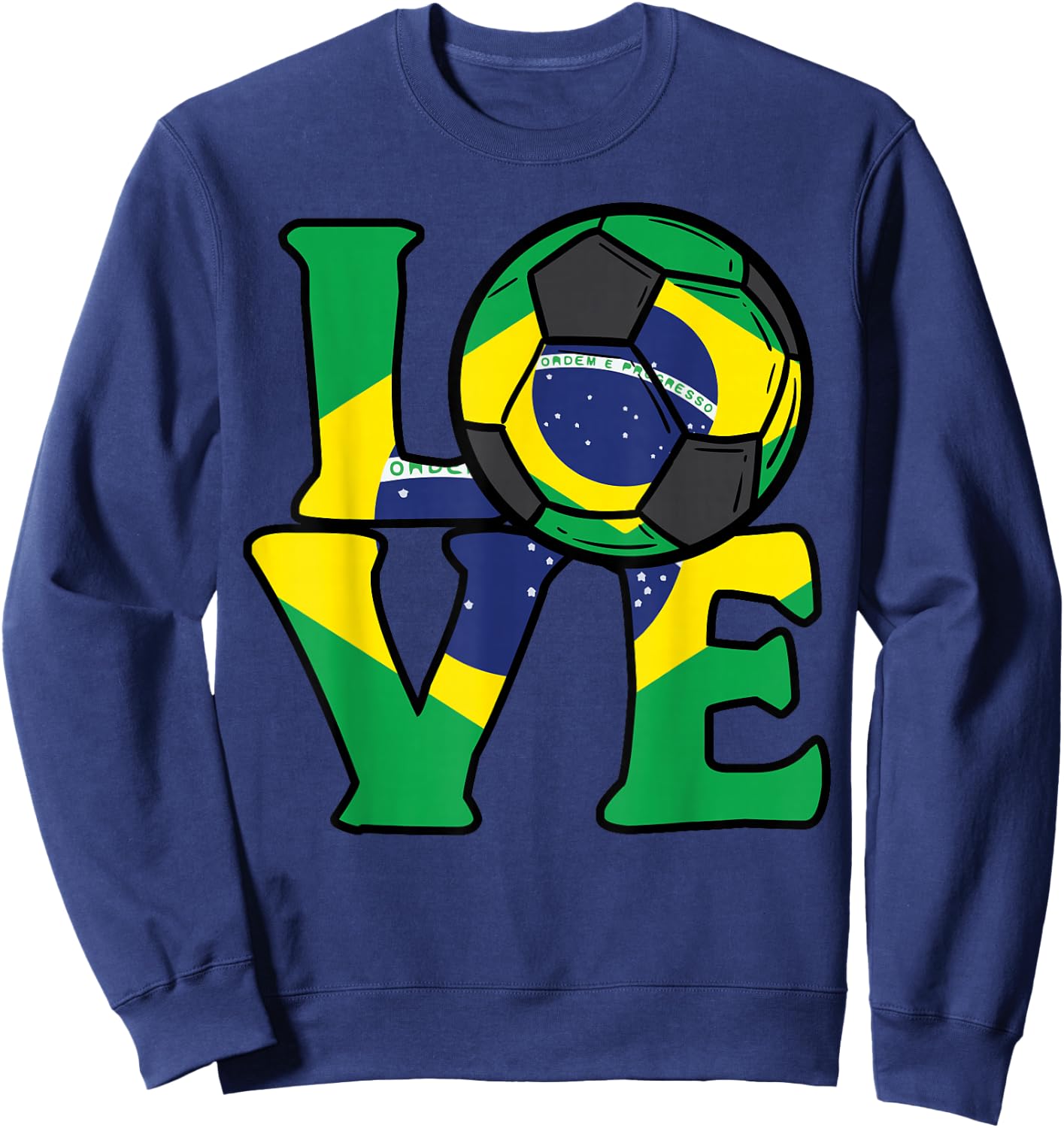 Brazil Flag Love Brazilian Soccer Men Women Kids Boys Girls Sweatshirt - Sweatshirt | Navy