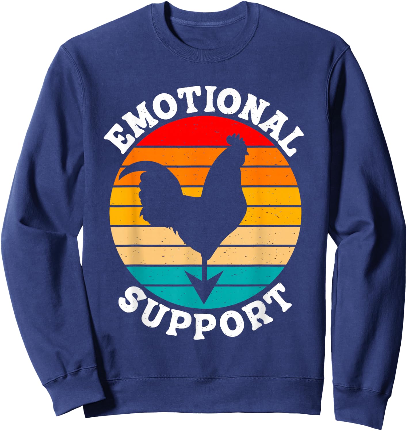 Retro Chicken Emotional Support Cock Fanny Vintage Sweatshirt - Sweatshirt | Navy