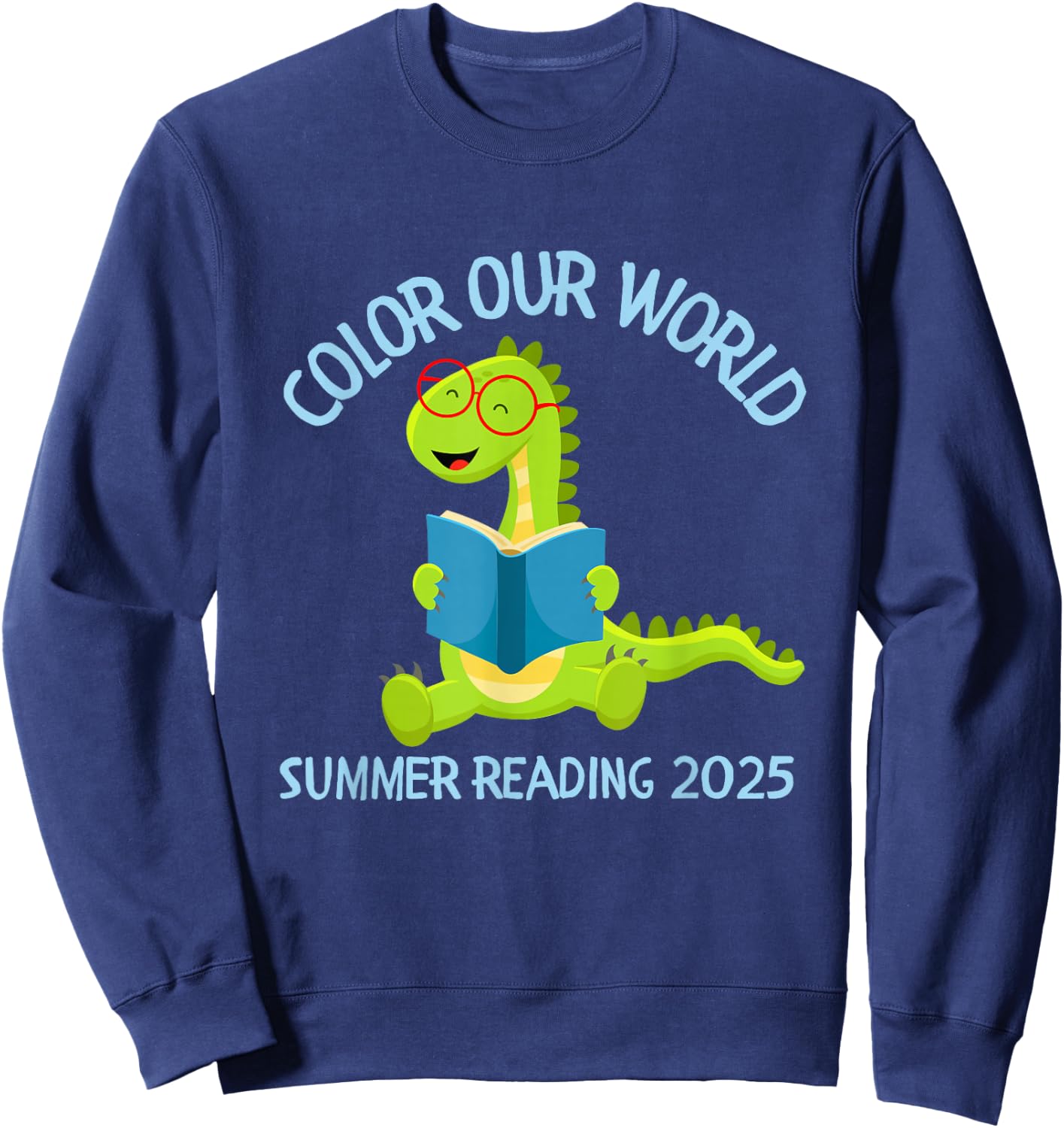 Color Our World Summer 2025 Reading Program Dinosaur Sweatshirt - Sweatshirt | Navy
