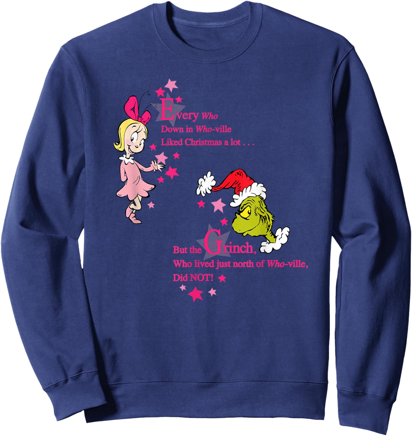 Dr. Seuss Every Who Down in Who-ville Short Sleeve Sweatshirt - Sweatshirt | Navy