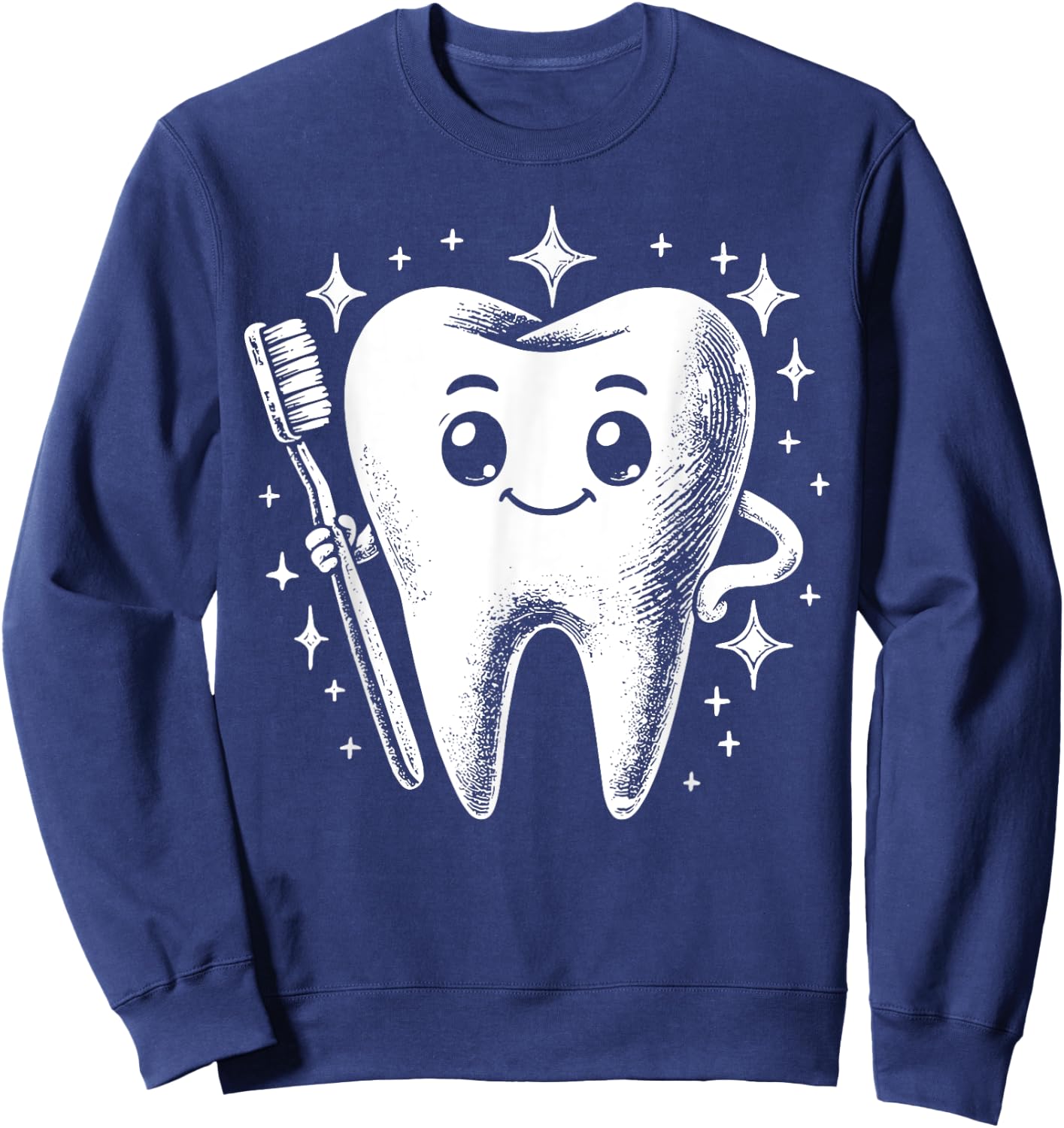 Retro Teeth Toothbrush Dental Hygienist Dentist Orthodontics Sweatshirt - Sweatshirt | Navy