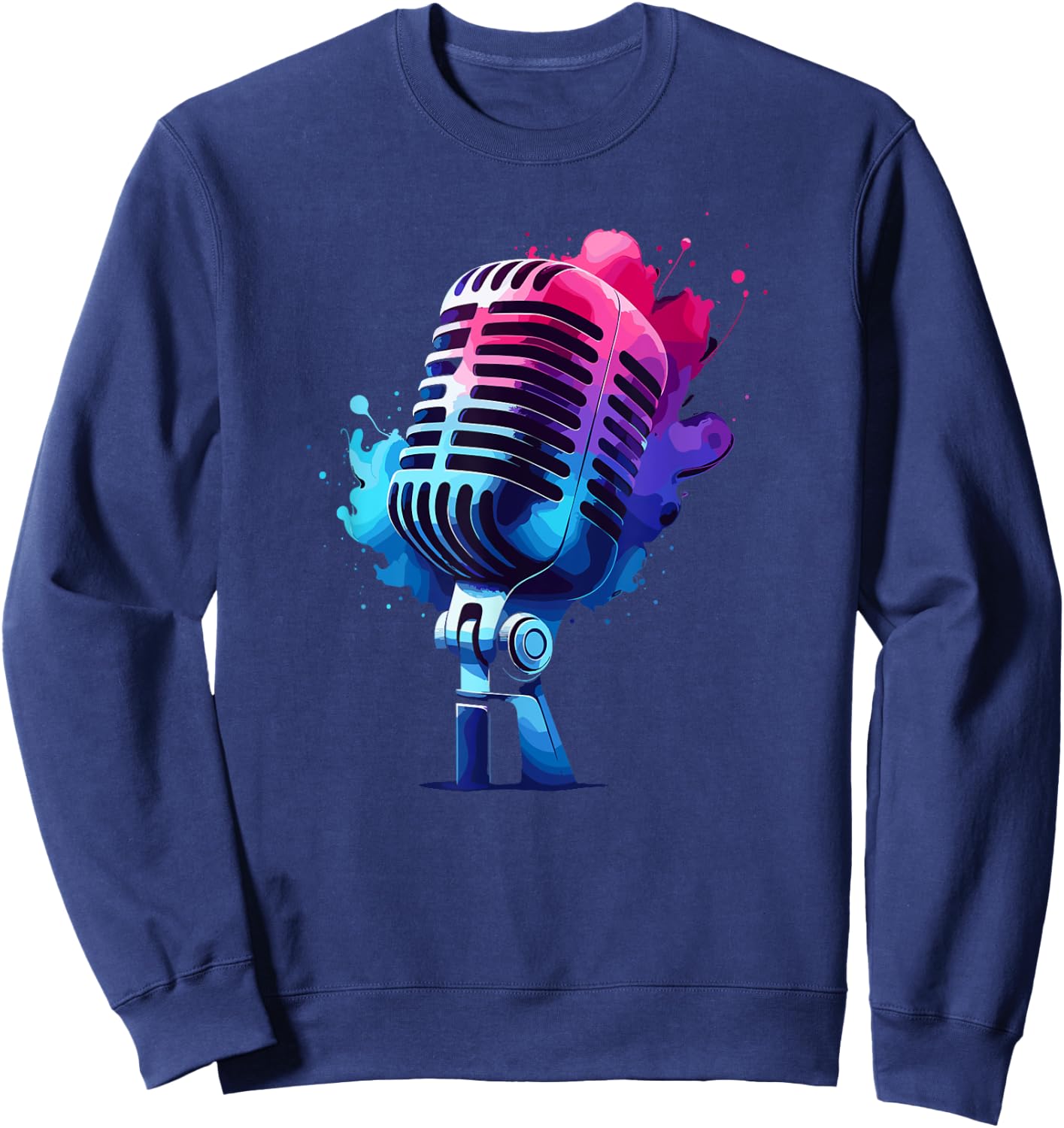 Microphone Mic Singer Podcast Animator Sweatshirt - Sweatshirt | Navy