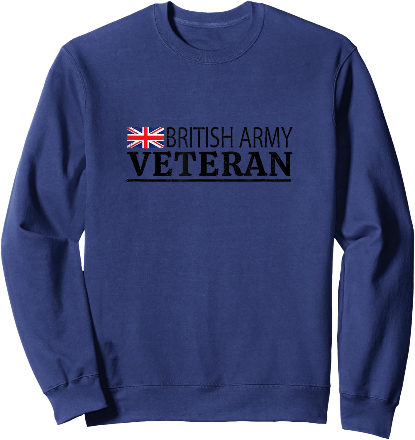 British Army Veteran UK Union Jack Soldier Sweatshirt - Sweatshirt | Navy