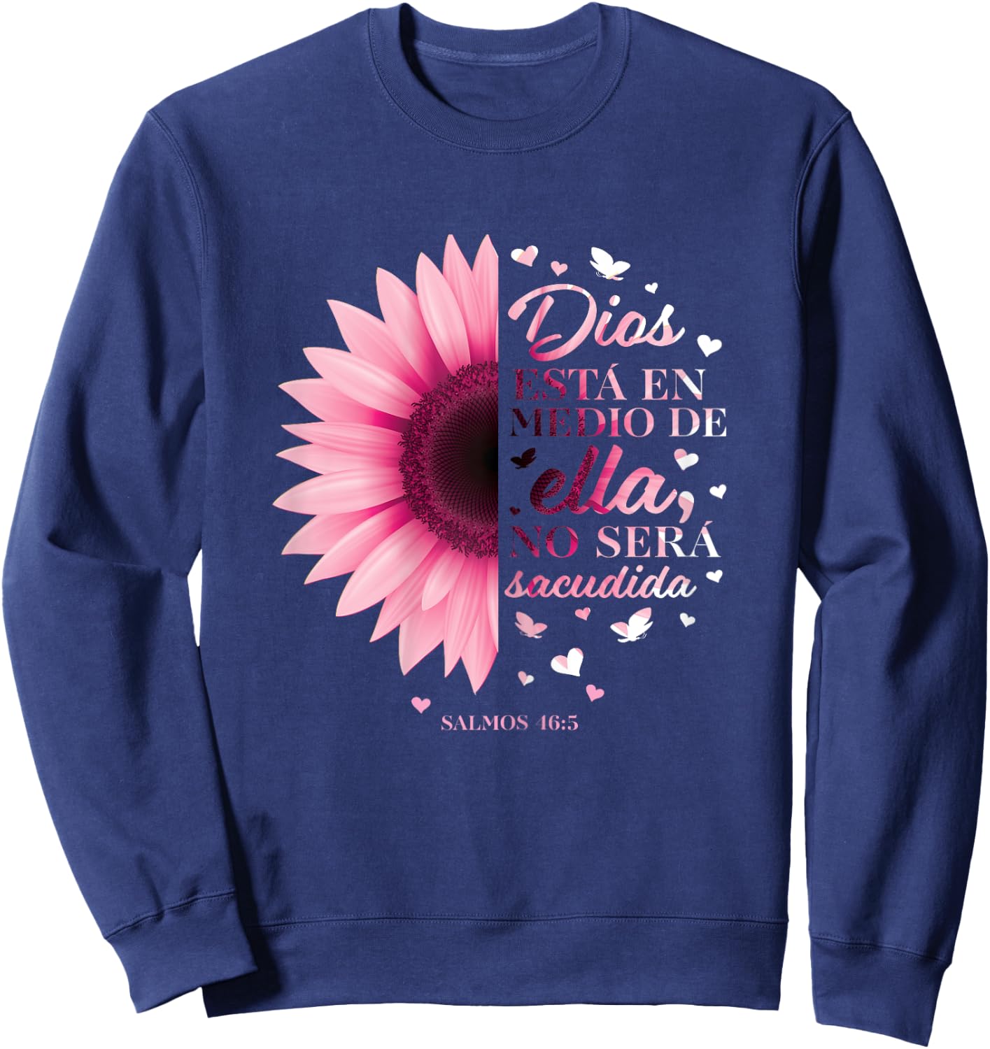 Christian Gifts Women Spanish Religious Gift Verse Espanol Sweatshirt - Sweatshirt | Navy