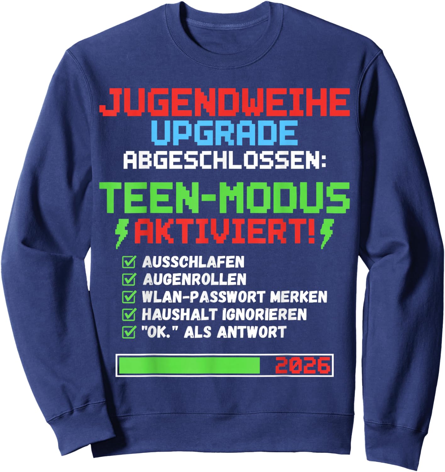 Jugendweihe 2026 Upgrade für Gamer Sweatshirt - Sweatshirt | Navy