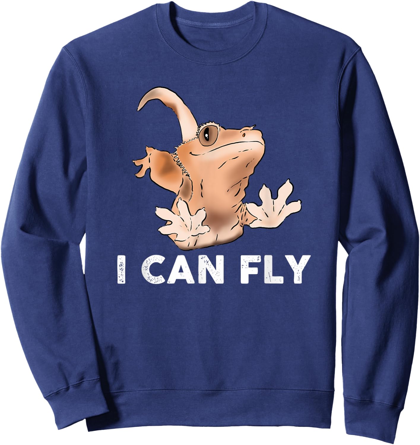Funny Crested Gecko, Gecko Lover, Gecko Humor, Crestie Gift Sweatshirt - Sweatshirt | Navy