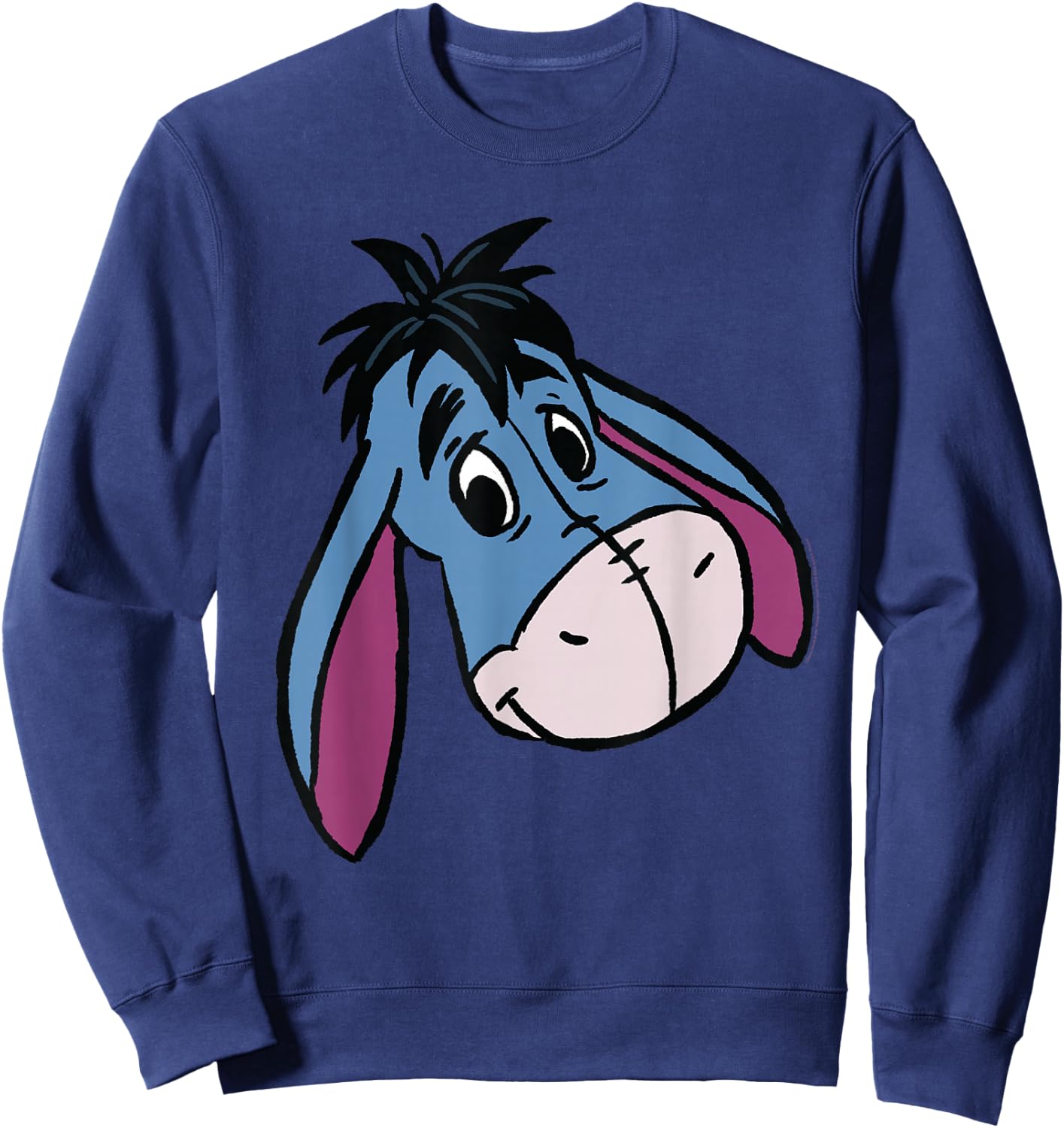Disney Winnie the Pooh Eeyore Happy Big Face Costume , Black, S Sweatshirt - Sweatshirt | Navy
