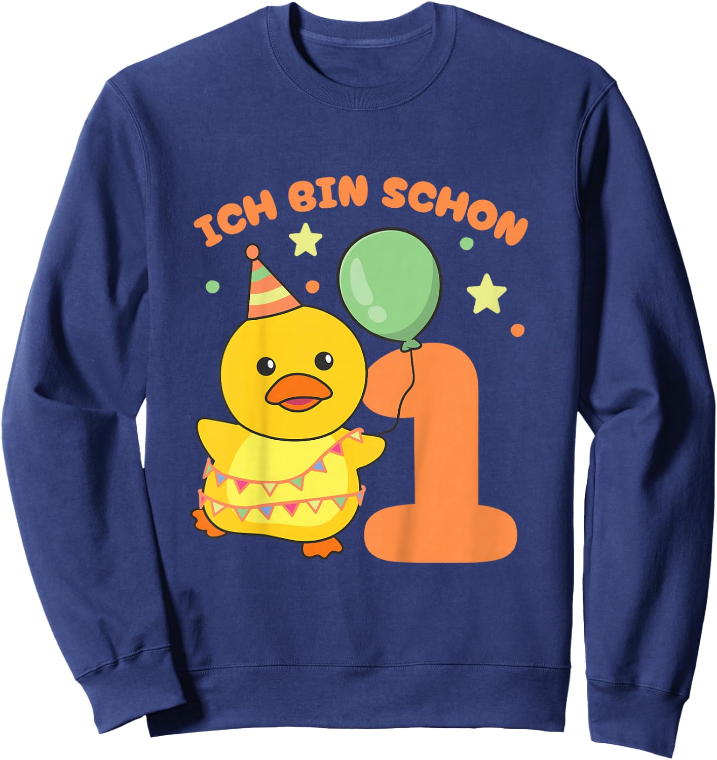 Children's with German Text "Ente Ich bin schon 1 Enten" [German Langu, black Sweatshirt - Sweatshirt | Navy