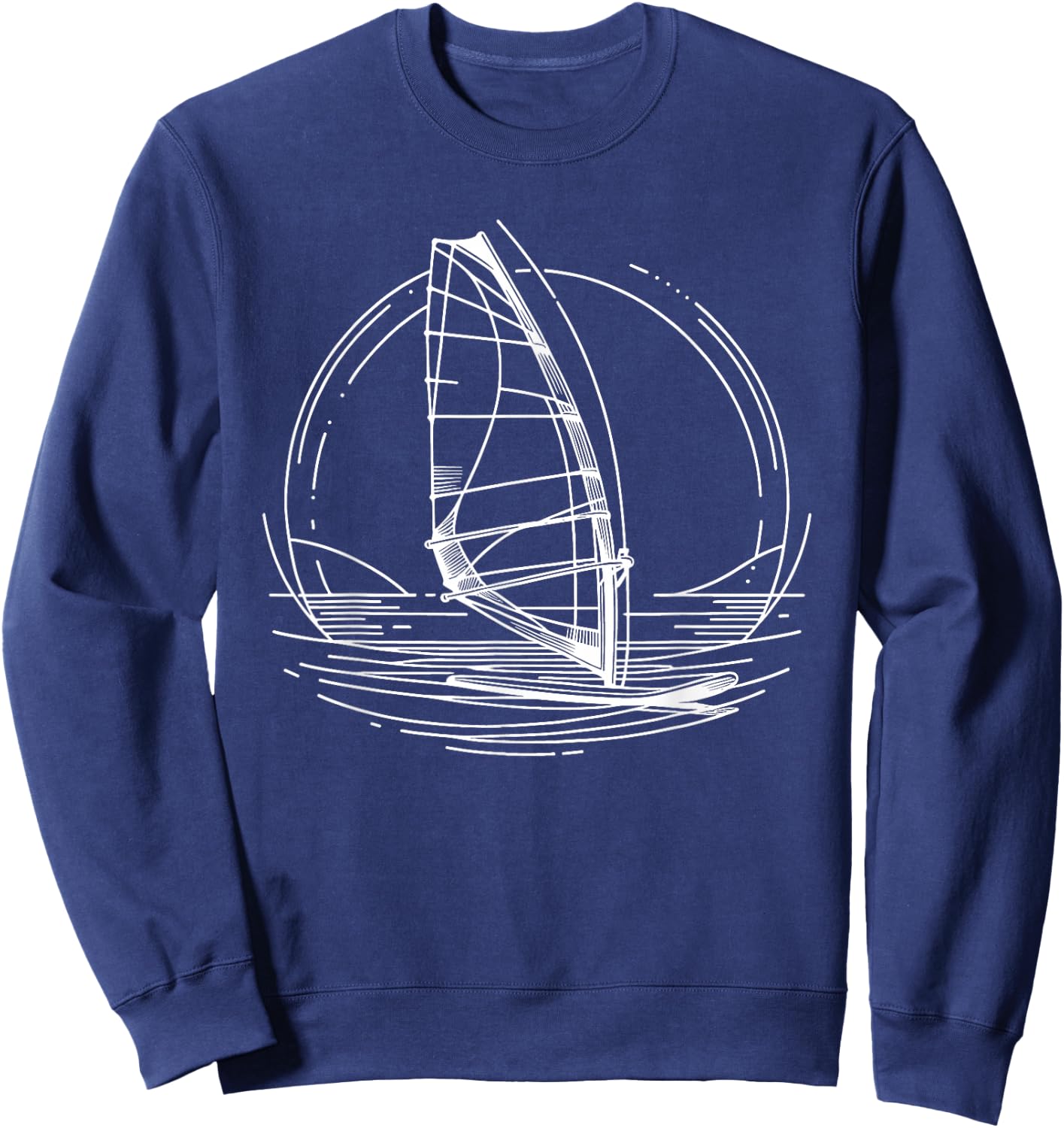 Line Art Windsurfing Windsurf Windsurfer Boardsailing Sweatshirt - Sweatshirt | Navy